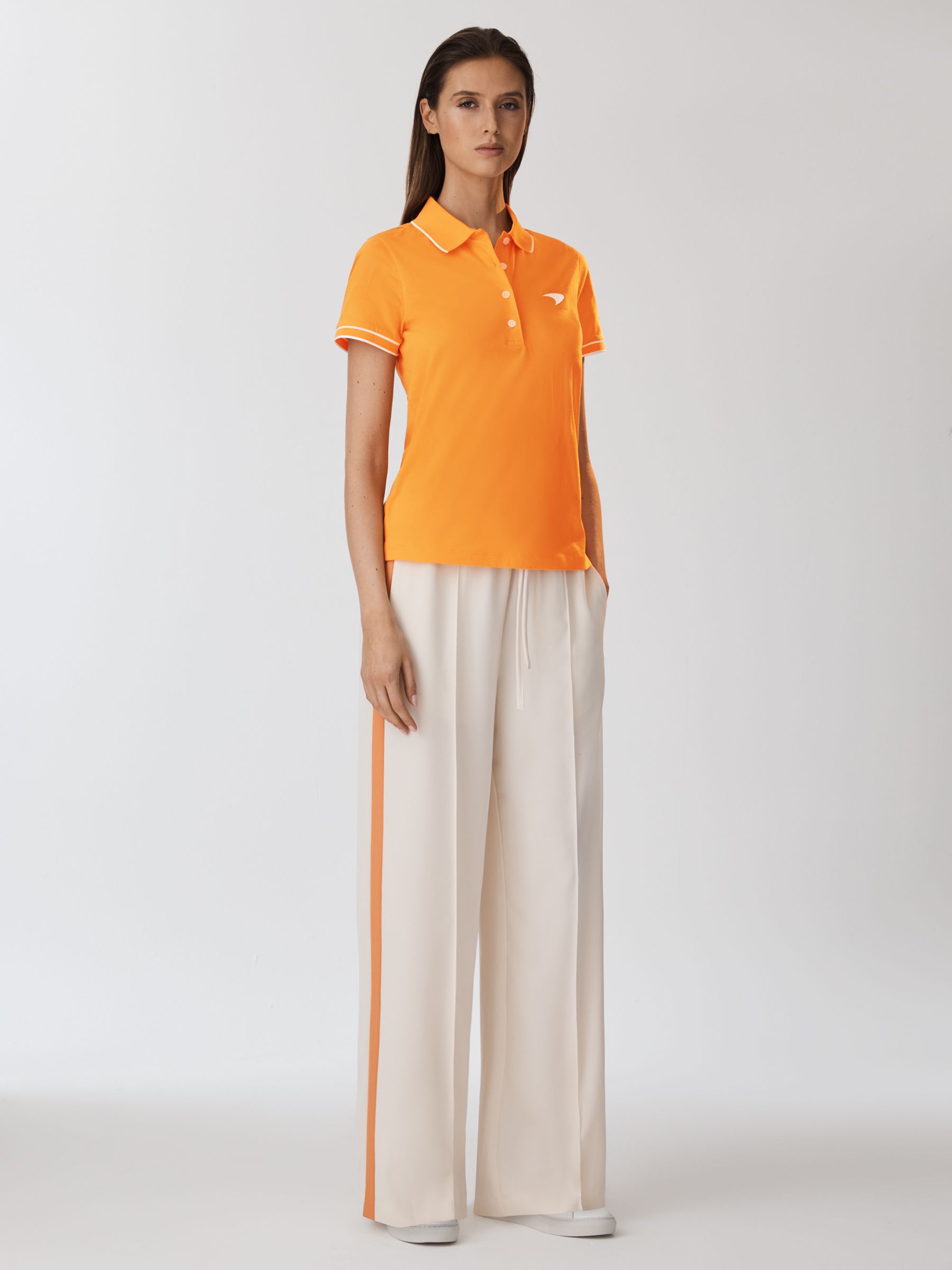 McLaren F1 Mercerised Cotton Polo Shirt in Papaya - Image 3 of 9