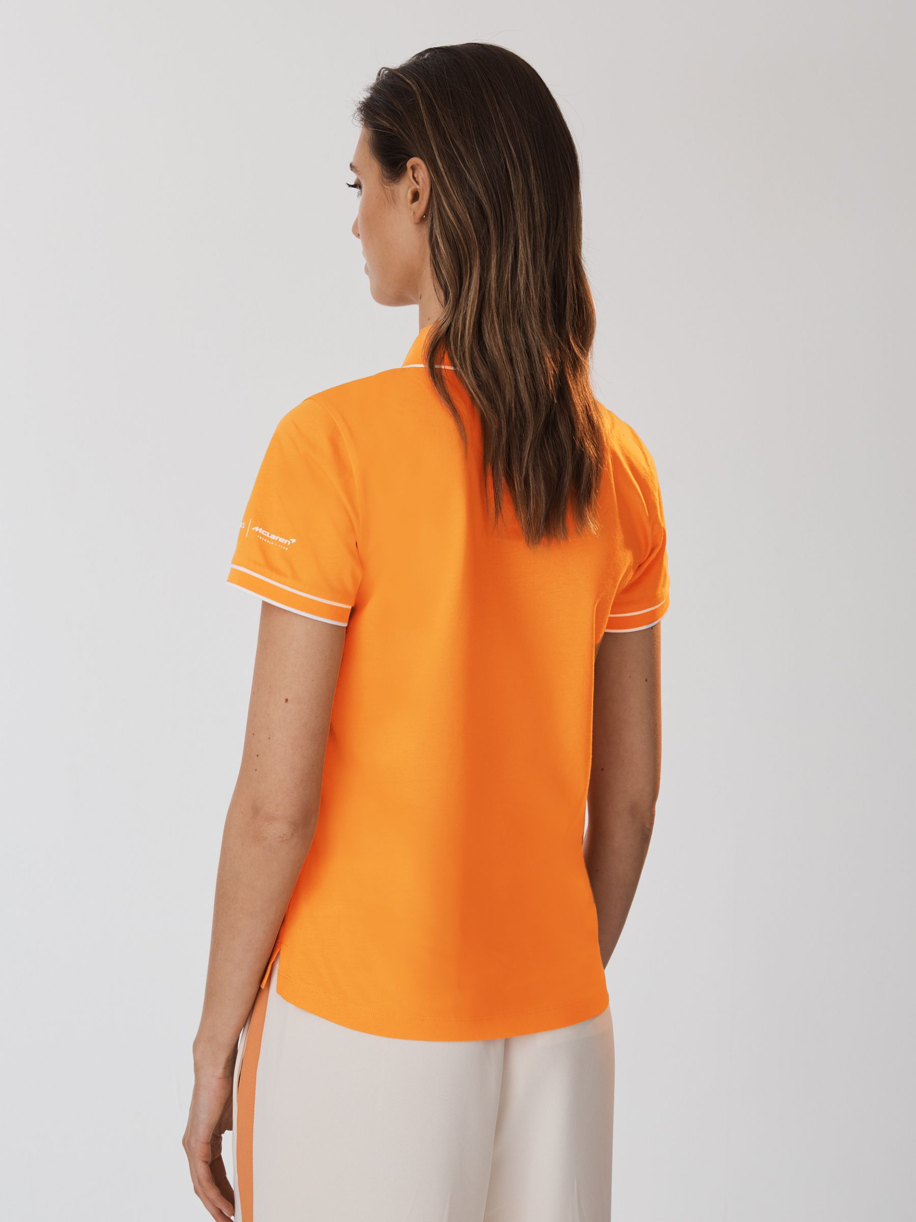 McLaren F1 Mercerised Cotton Polo Shirt in Papaya - Image 5 of 9