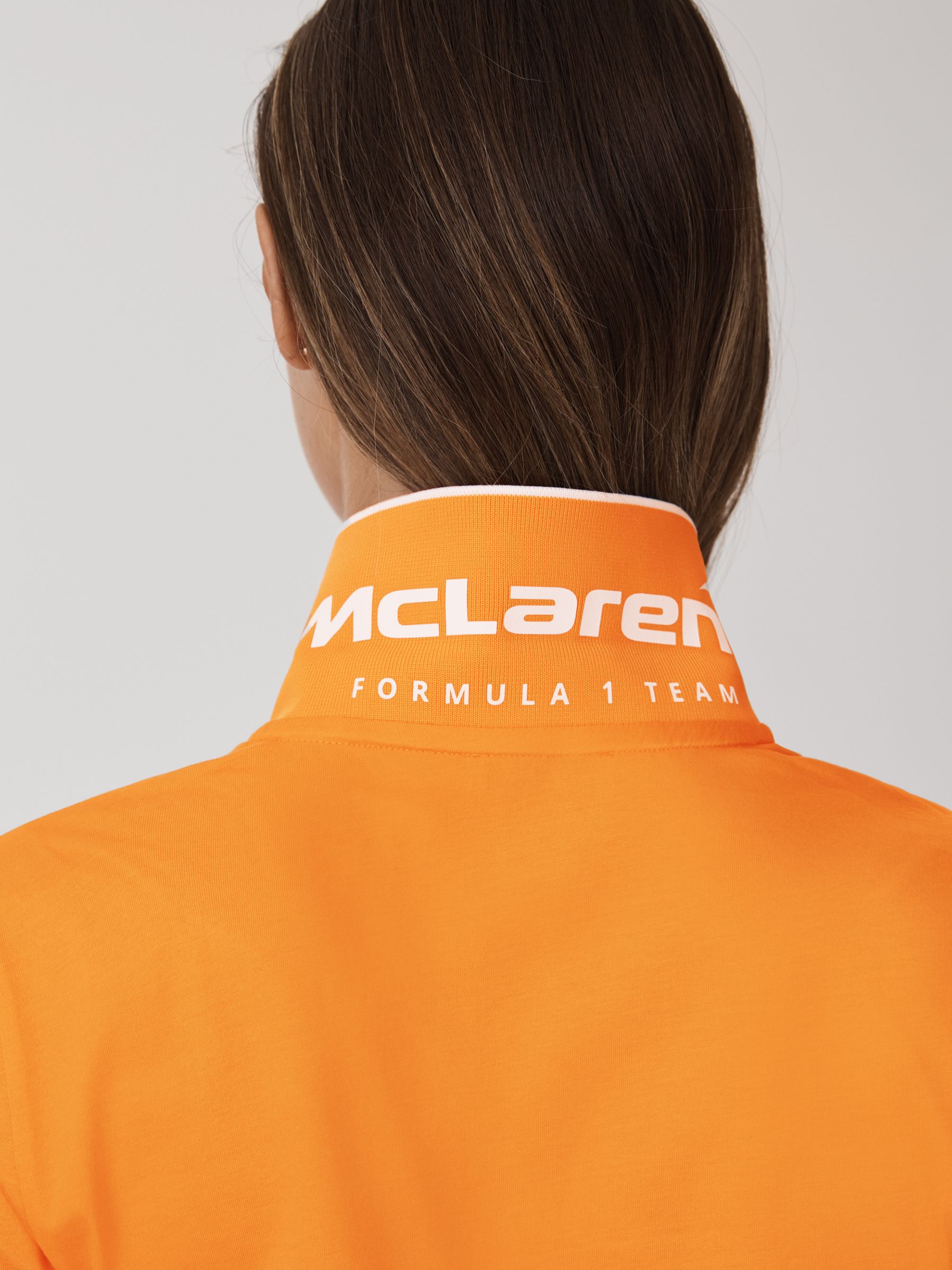 McLaren F1 Mercerised Cotton Polo Shirt in Papaya - Image 6 of 9