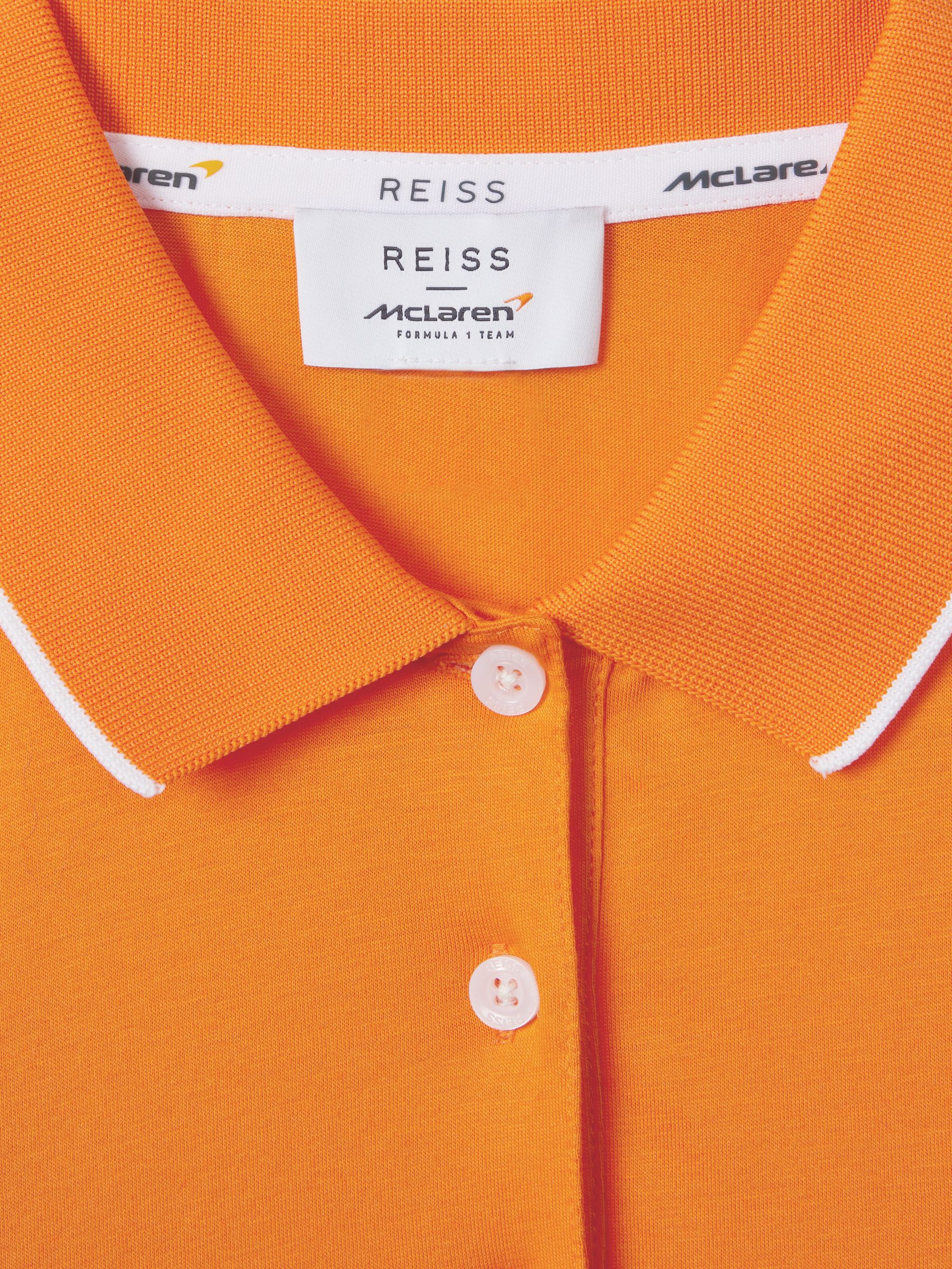 McLaren F1 Mercerised Cotton Polo Shirt in Papaya - Image 8 of 9