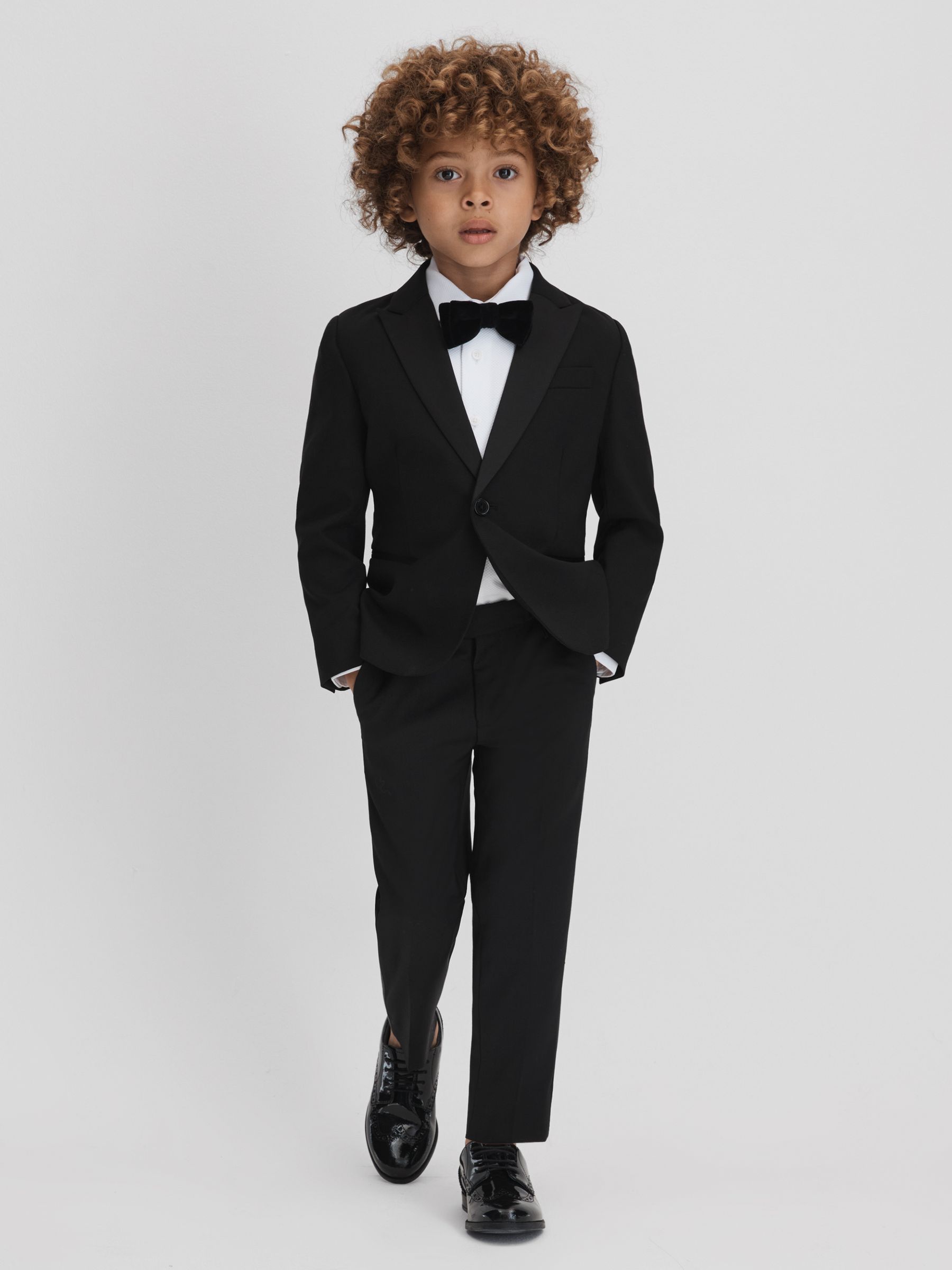 13-14 yrs Single-Breasted Tuxedo Blazer Wool-Blend in Black - Image 2 of 6