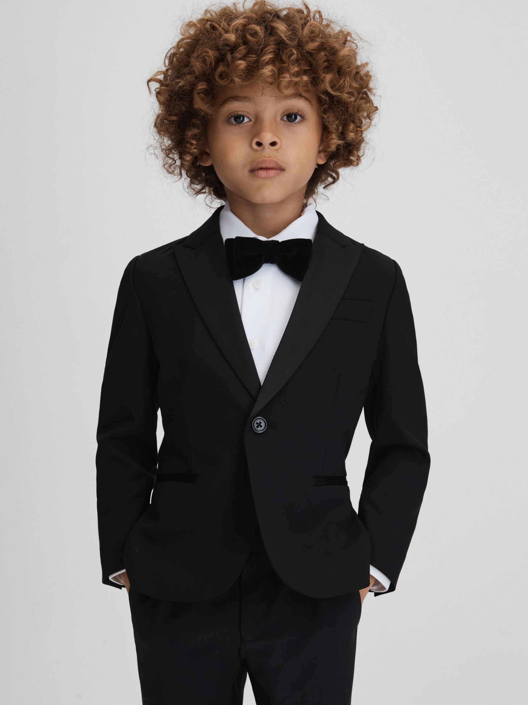 13-14 yrs Single-Breasted Tuxedo Blazer Wool-Blend in Black - Image 3 of 6