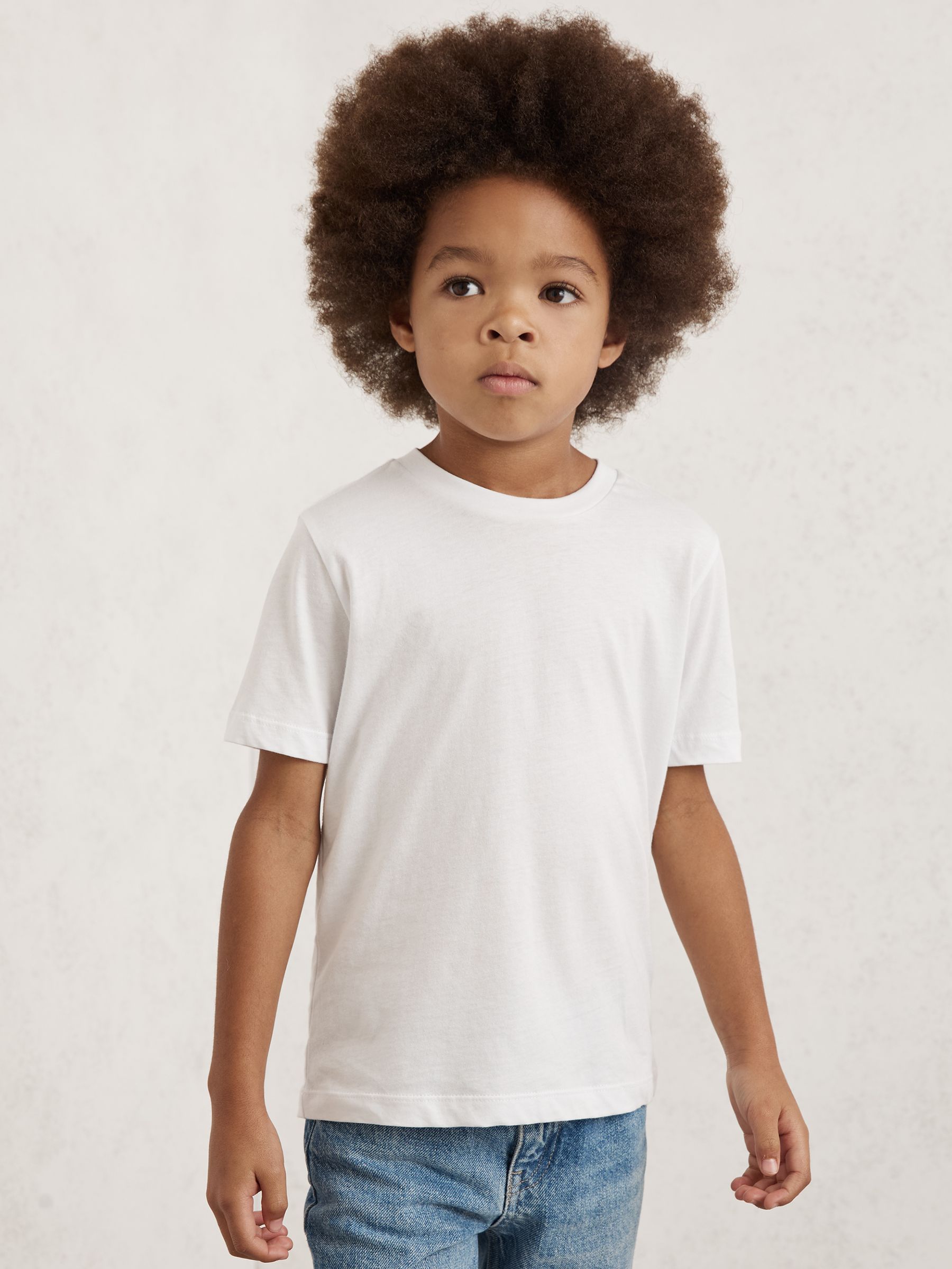 13-14 yrs Cotton Crew Neck T-Shirt in White - Image 2 of 7