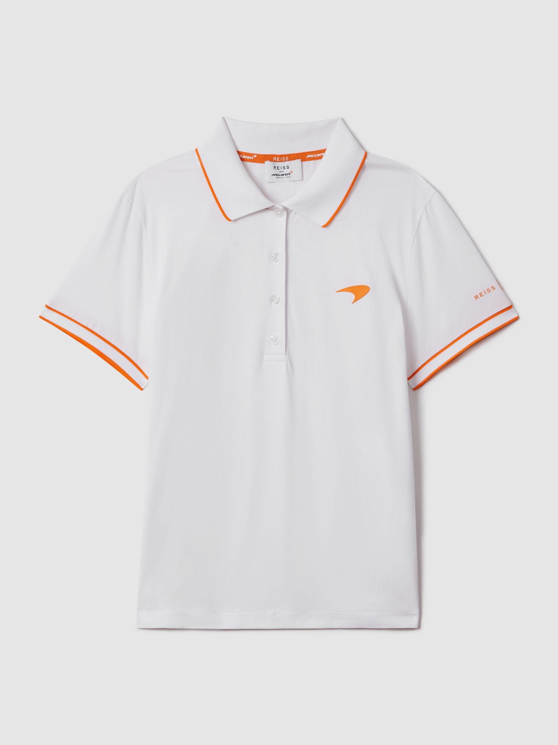 McLaren F1 Mercerised Cotton Polo Shirt in White - Image 2 of 9
