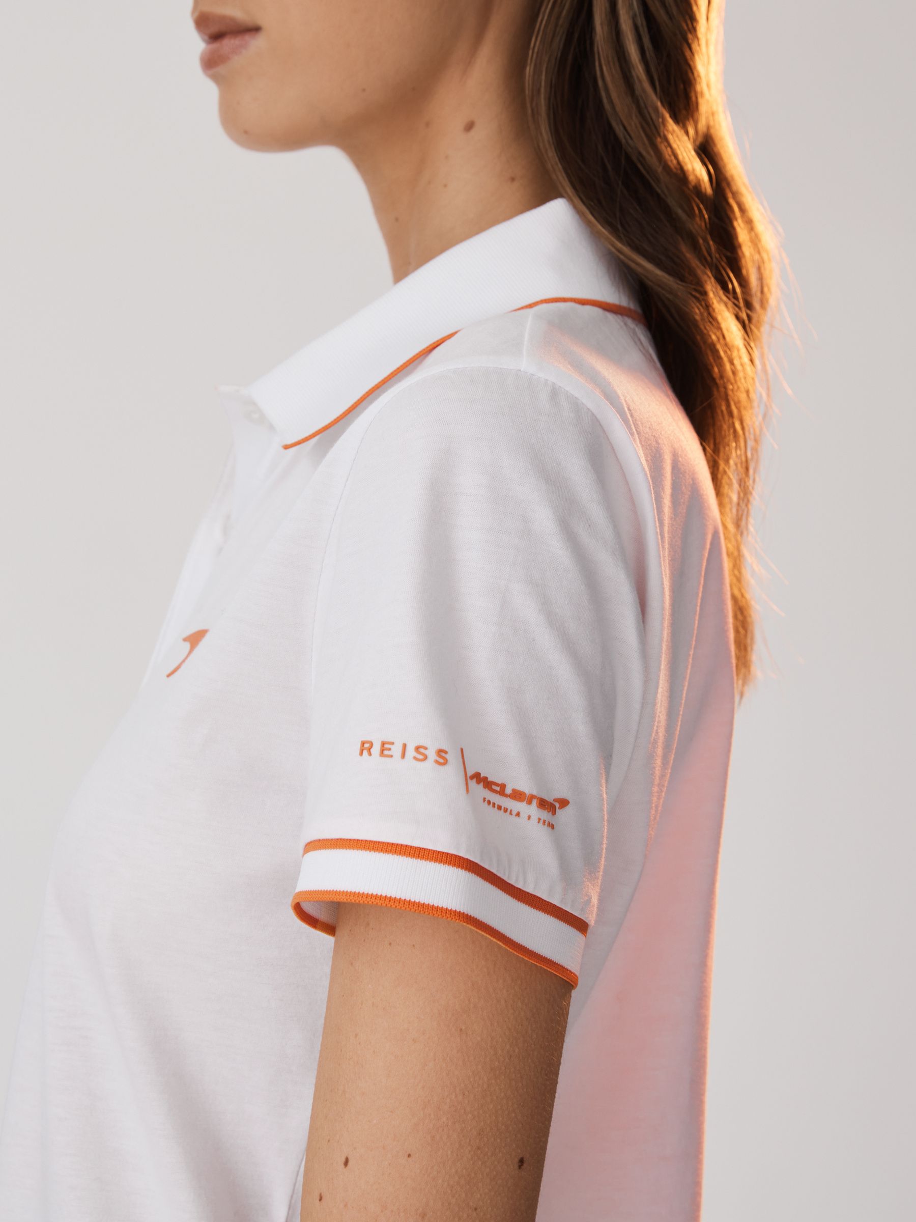 McLaren F1 Mercerised Cotton Polo Shirt in White - Image 4 of 9