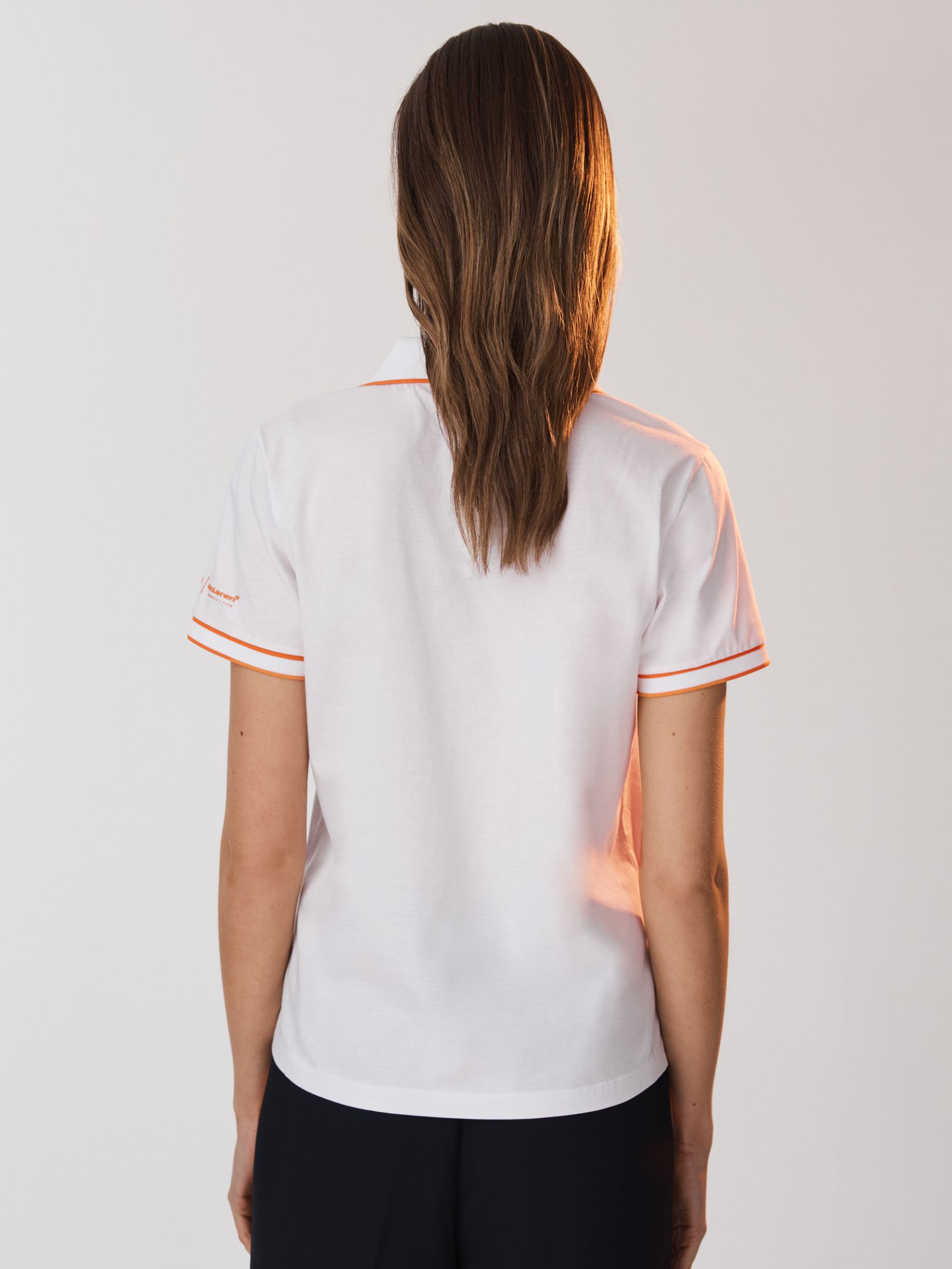 McLaren F1 Mercerised Cotton Polo Shirt in White - Image 5 of 9