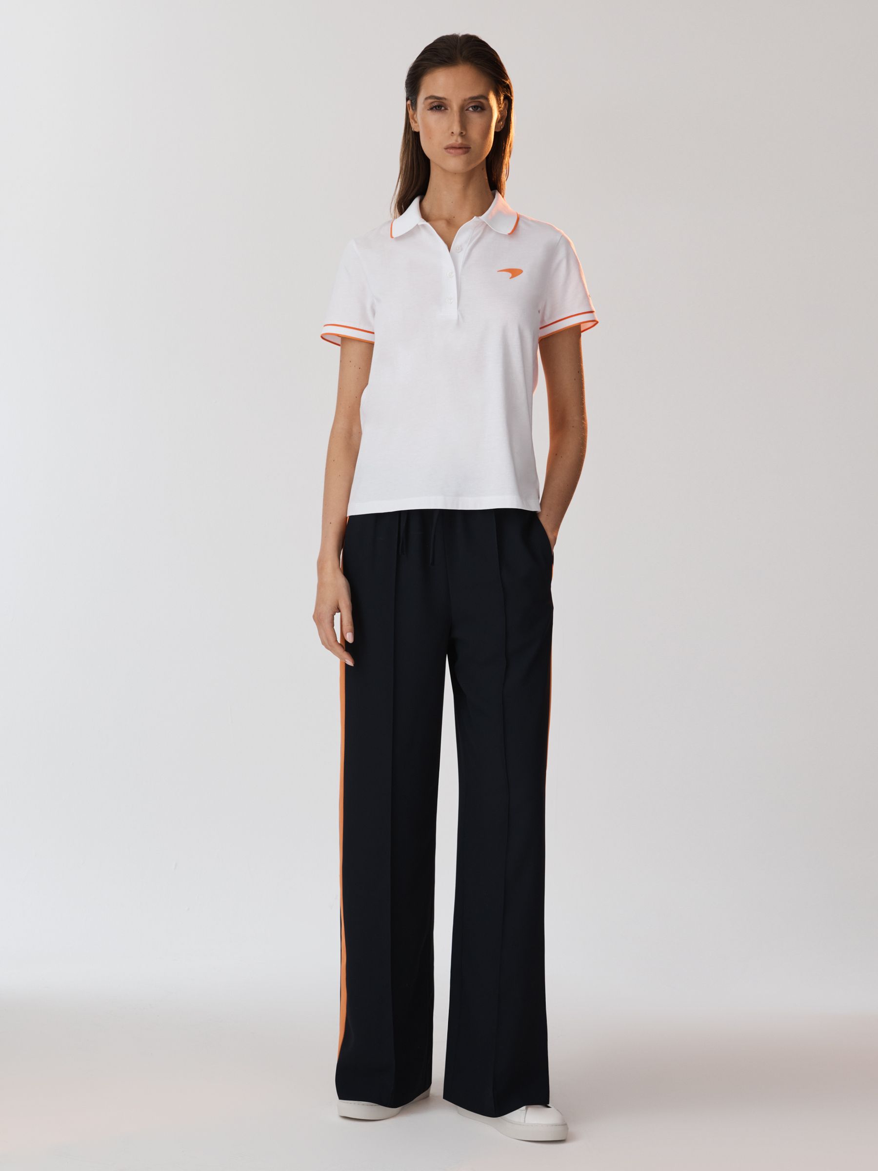 McLaren F1 Mercerised Cotton Polo Shirt in White - Image 6 of 9