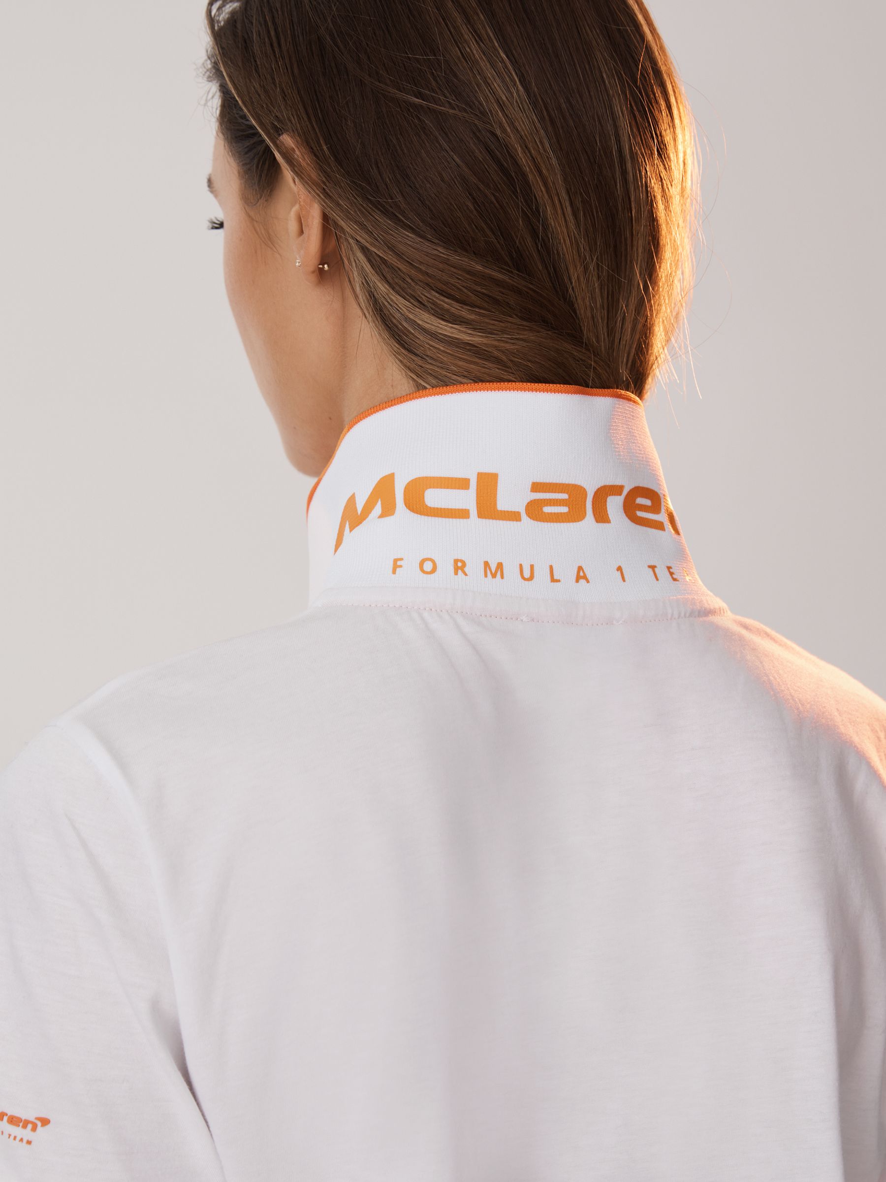 McLaren F1 Mercerised Cotton Polo Shirt in White - Image 7 of 9