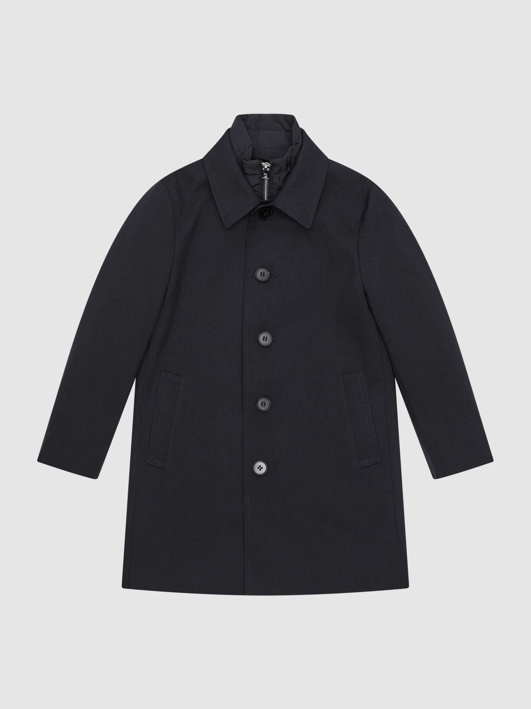 Mac With Funnel-Neck Insert in Navy - Image 1 of 6