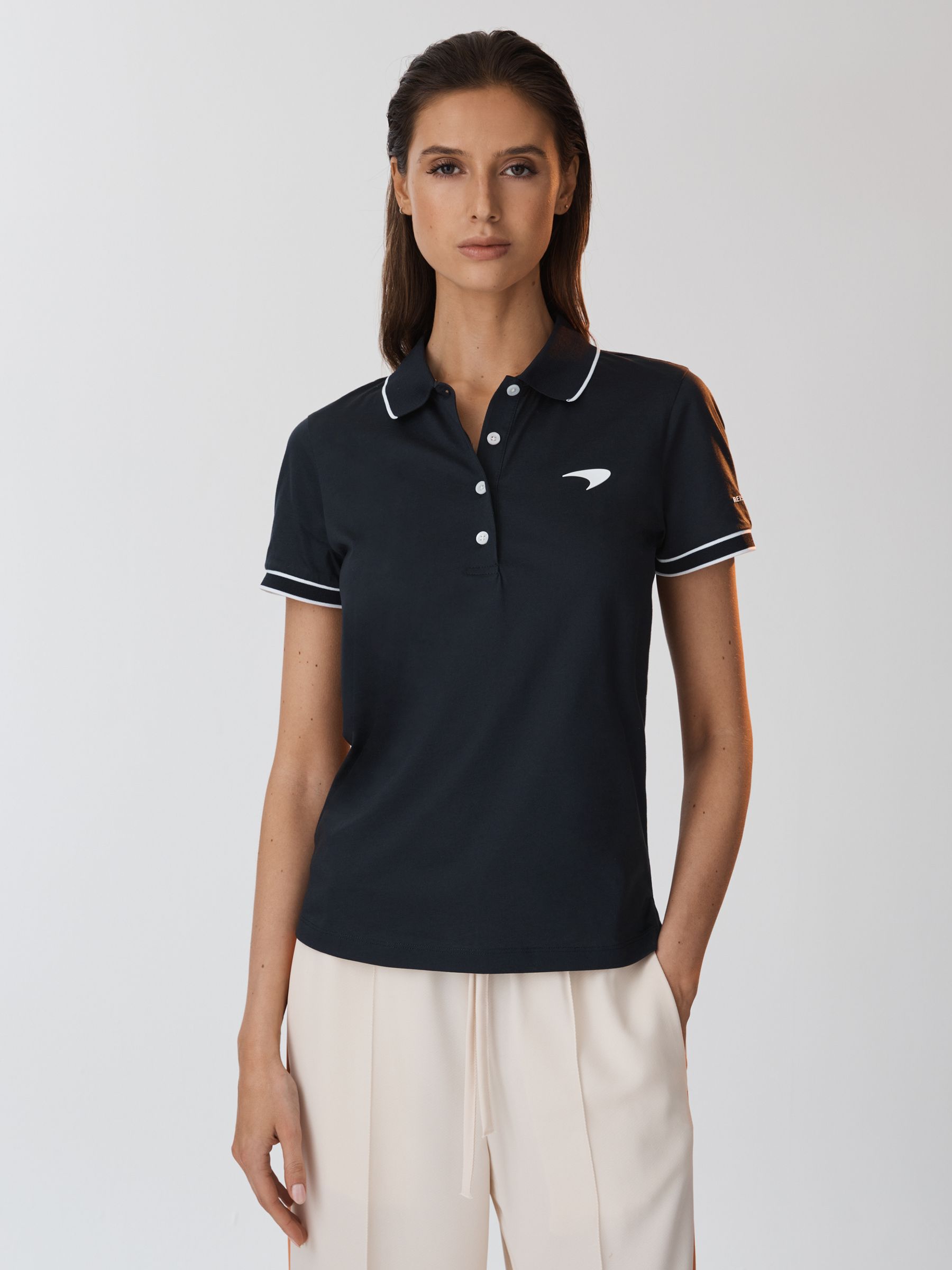 McLaren F1 Mercerised Cotton Polo Shirt in Navy - Image 1 of 9