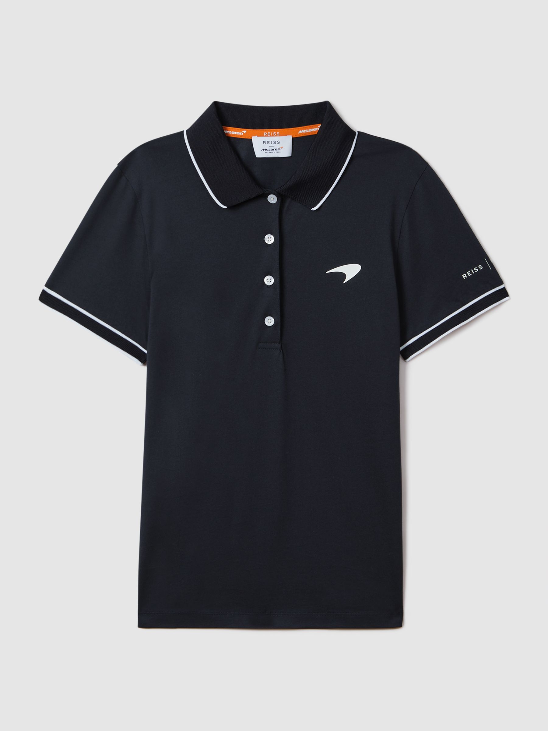 McLaren F1 Mercerised Cotton Polo Shirt in Navy - Image 2 of 9