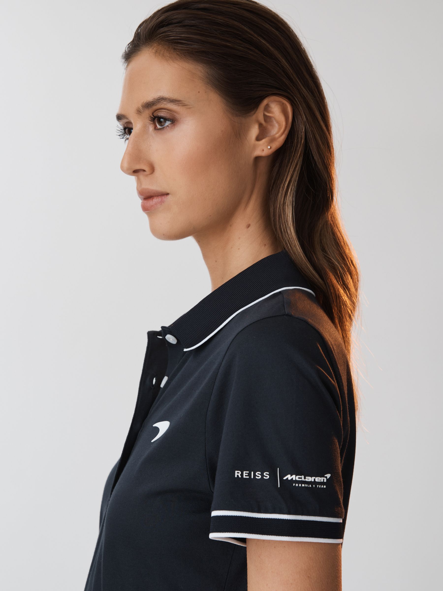 McLaren F1 Mercerised Cotton Polo Shirt in Navy - Image 4 of 9
