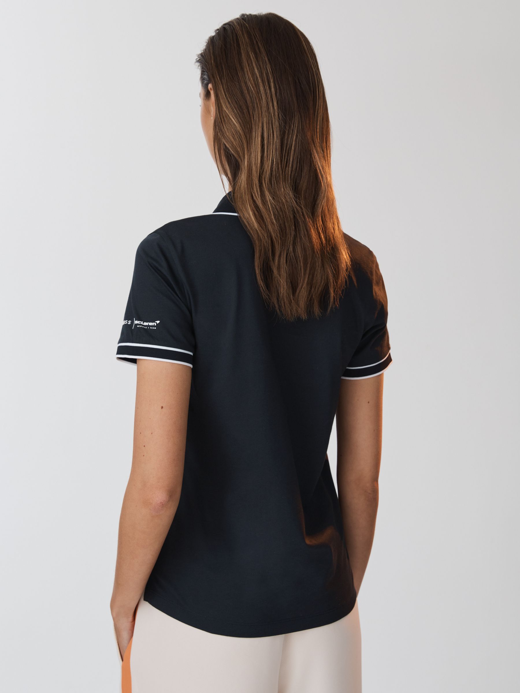 McLaren F1 Mercerised Cotton Polo Shirt in Navy - Image 5 of 9