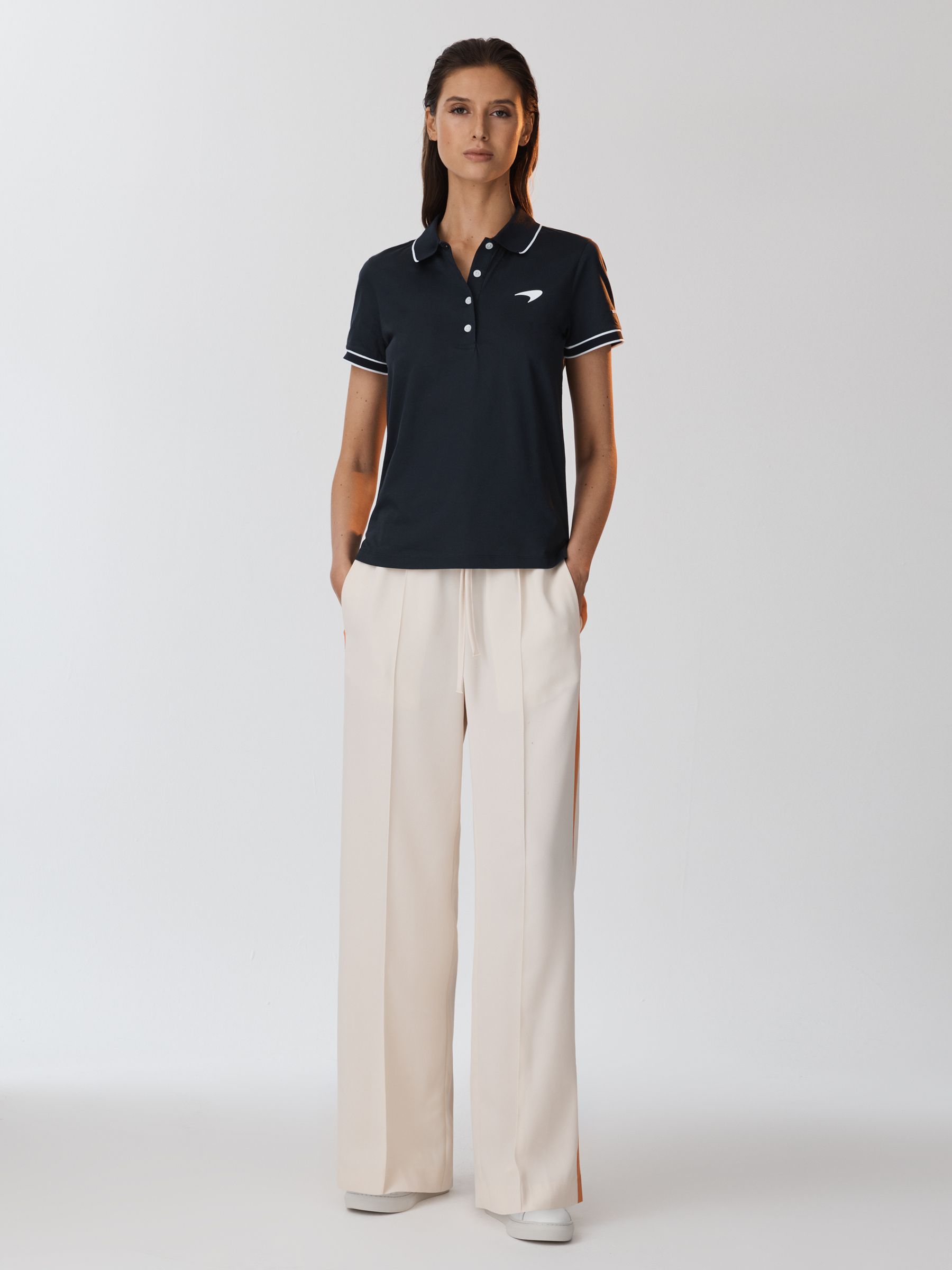 McLaren F1 Mercerised Cotton Polo Shirt in Navy - Image 7 of 9