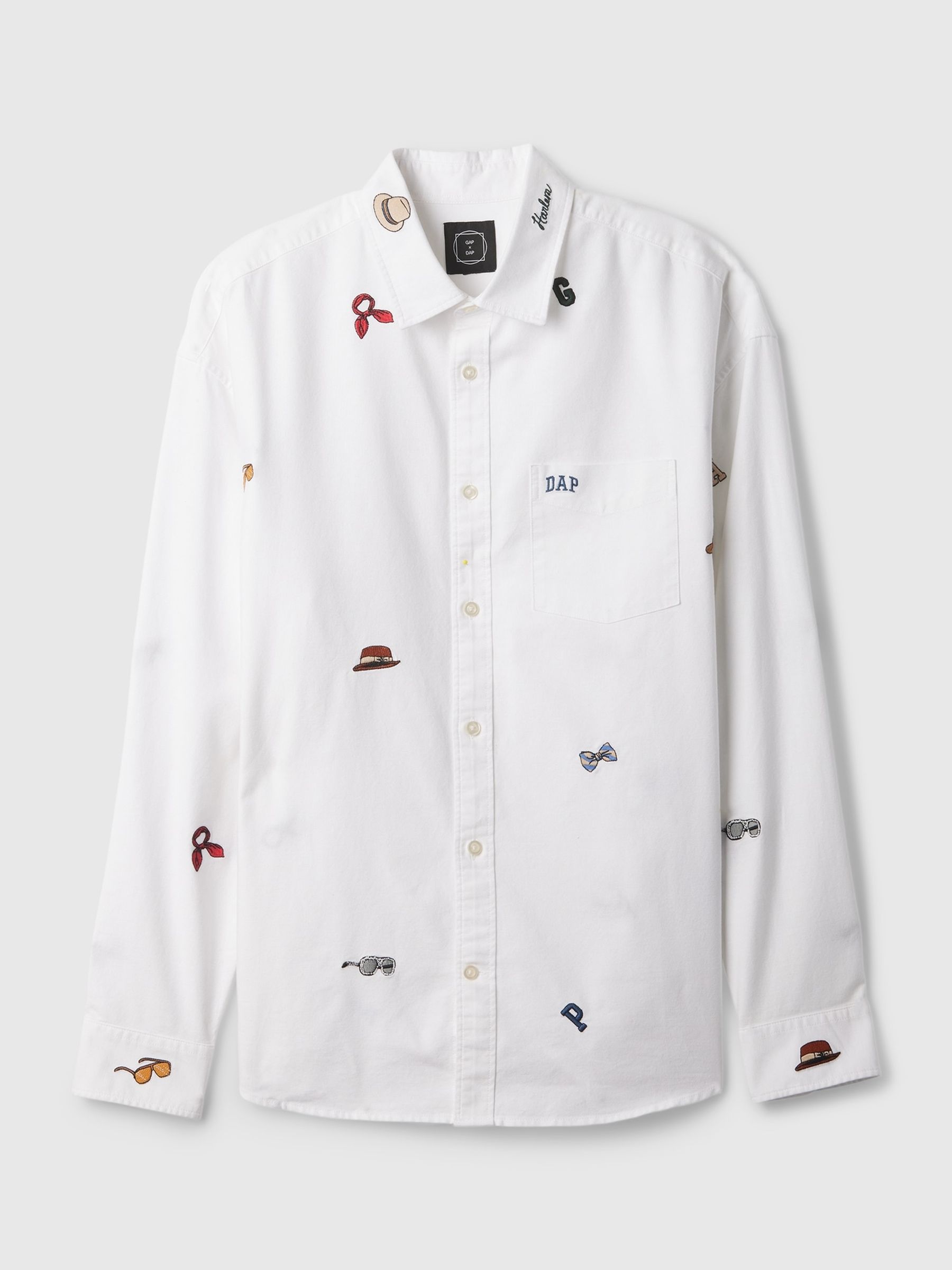 White Dapper Dan Embroidered Oxford Shirt - Image 4 of 4