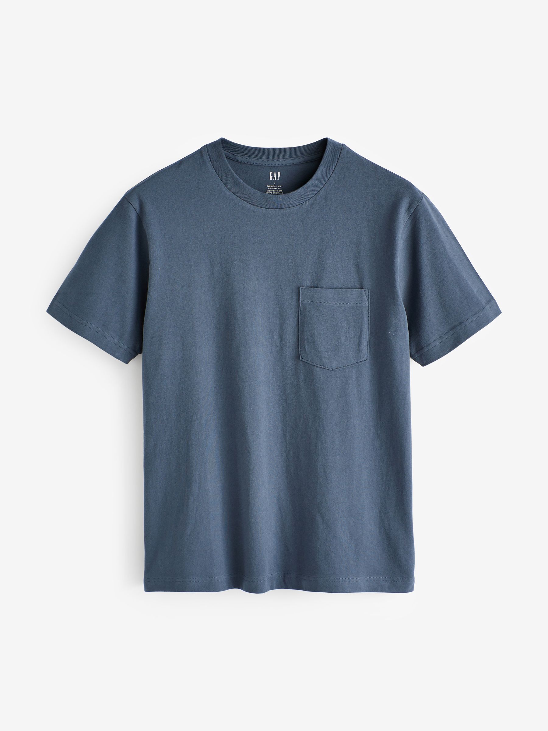 Dark Blue Original Pocket 100% Cotton Crew Neck Short Sleeve T-Shirt - Image 3 of 6