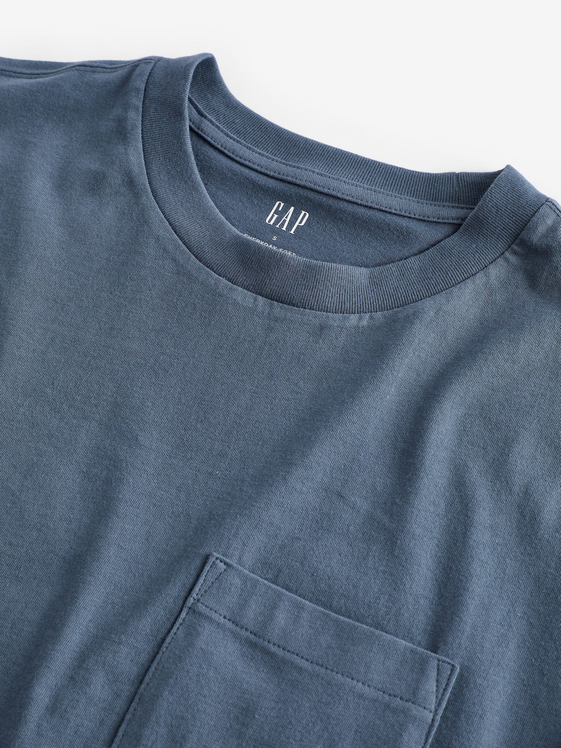 Dark Blue Original Pocket 100% Cotton Crew Neck Short Sleeve T-Shirt - Image 5 of 6