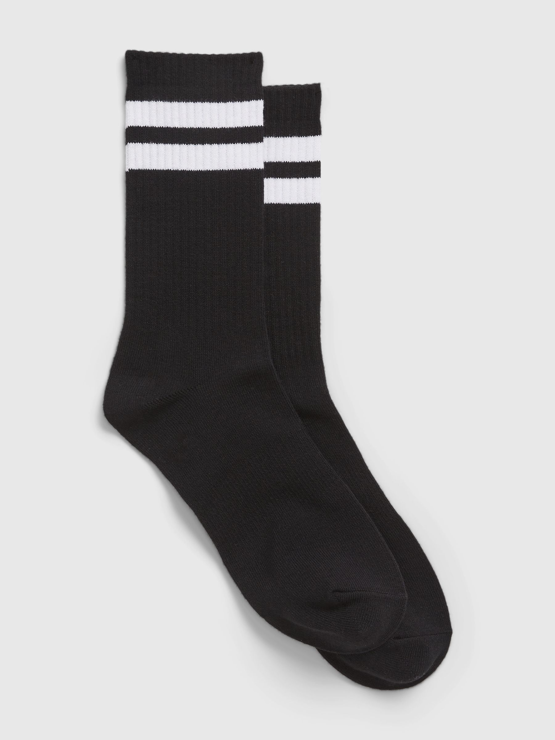 Black Adults Crew Knit Socks - Image 1 of 1