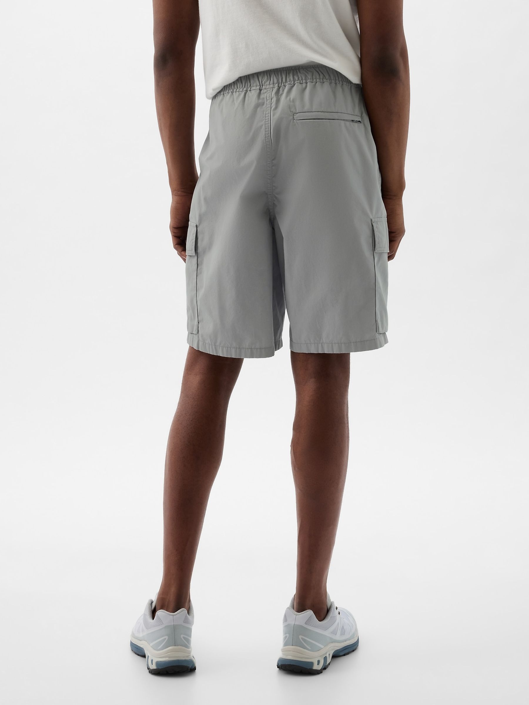 Grey Poplin Cargo Shorts - Image 2 of 5