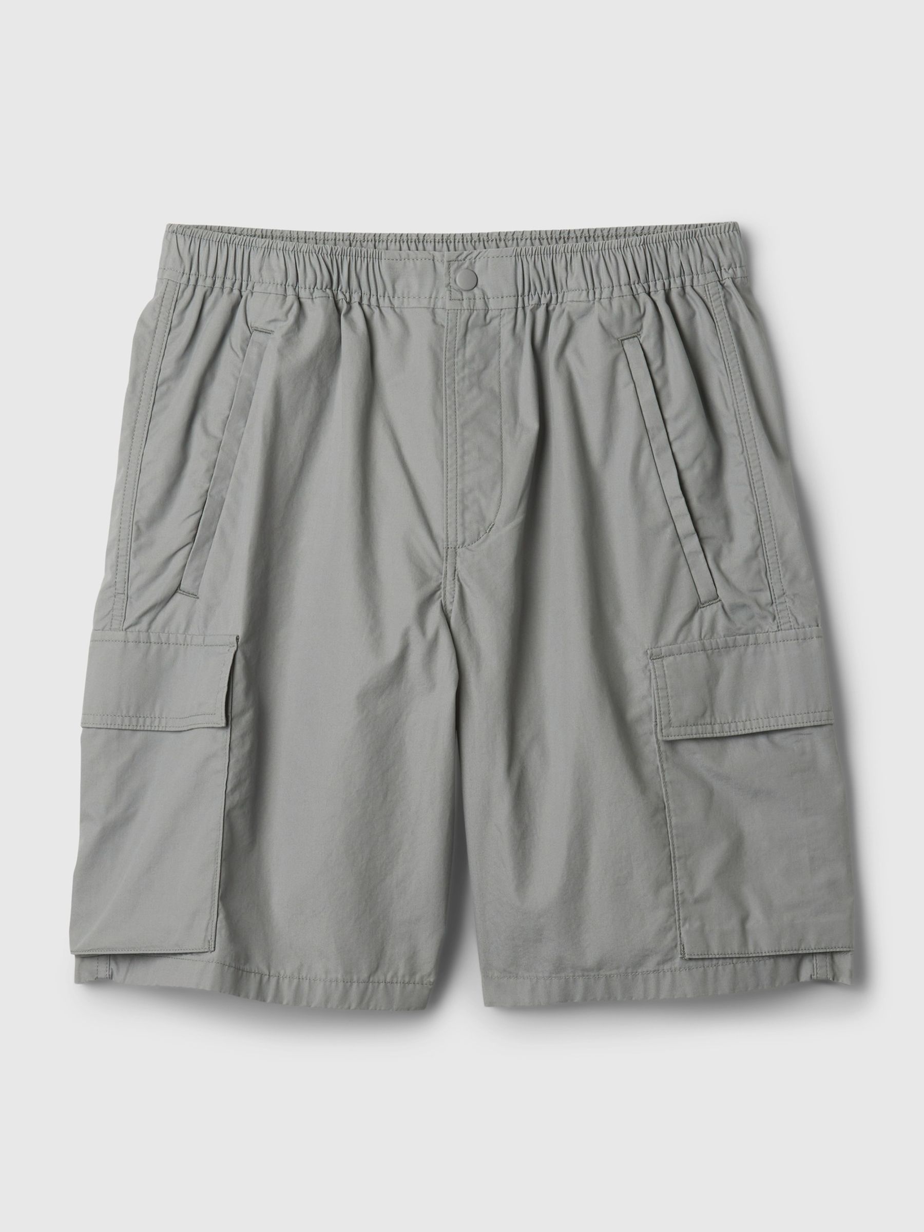 Grey Poplin Cargo Shorts - Image 5 of 5