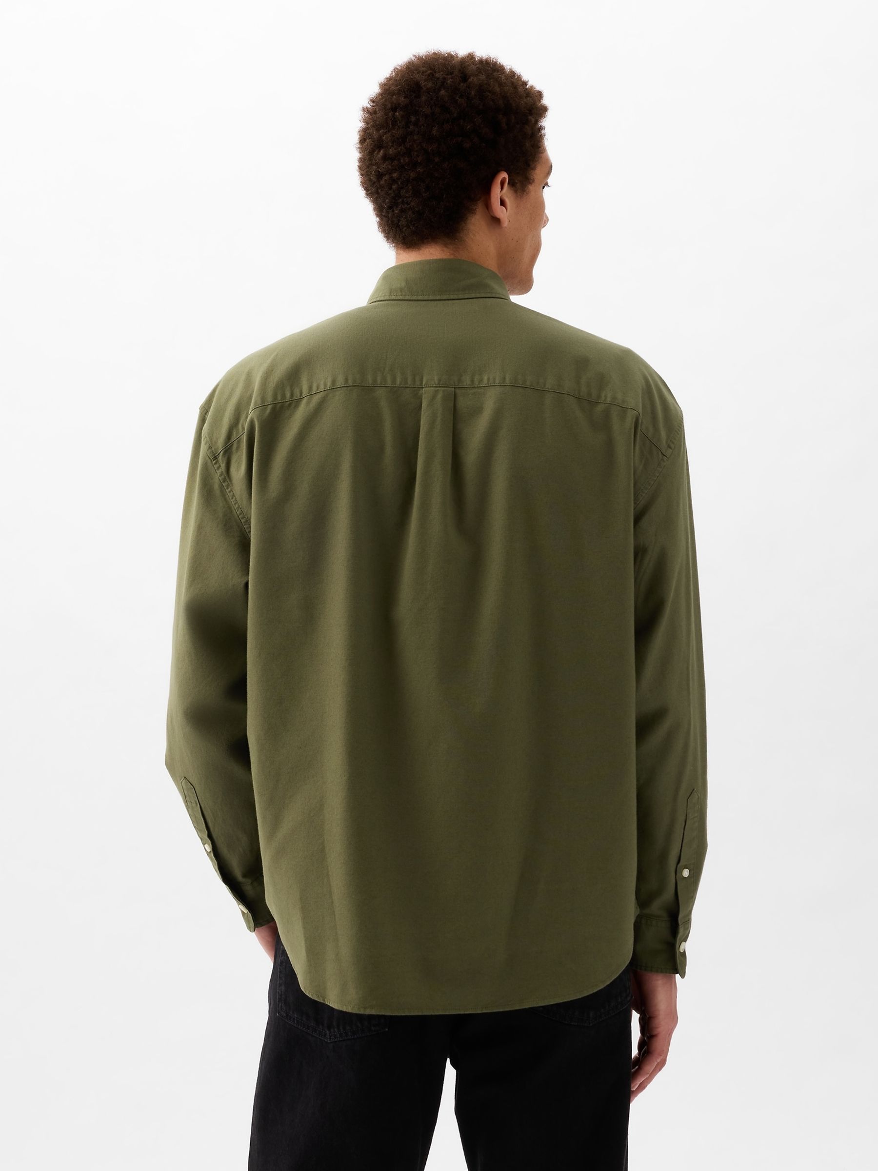 Green Long Sleeve Oversized Oxford Shirt - Image 2 of 6
