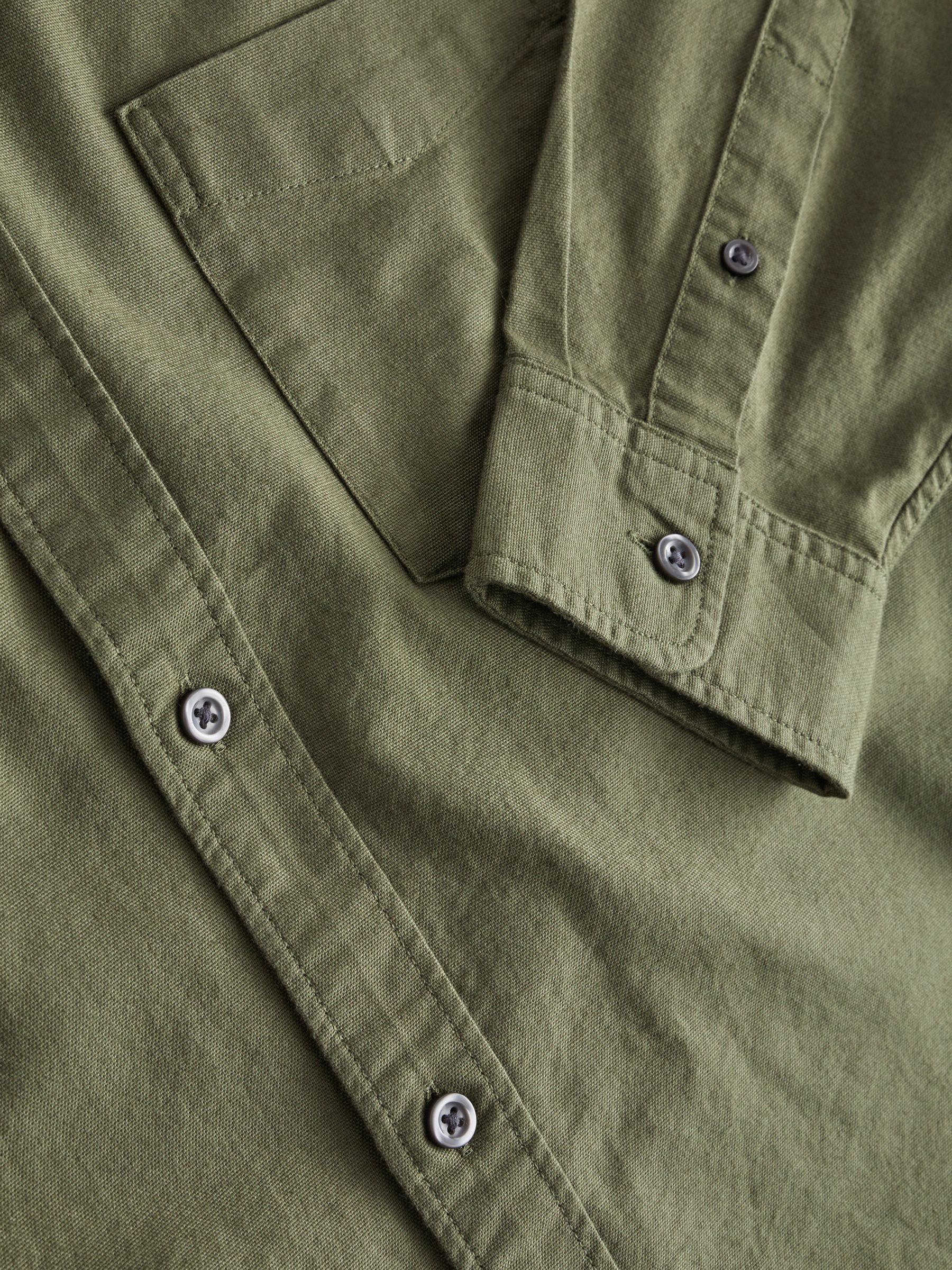 Green Long Sleeve Oversized Oxford Shirt - Image 6 of 6
