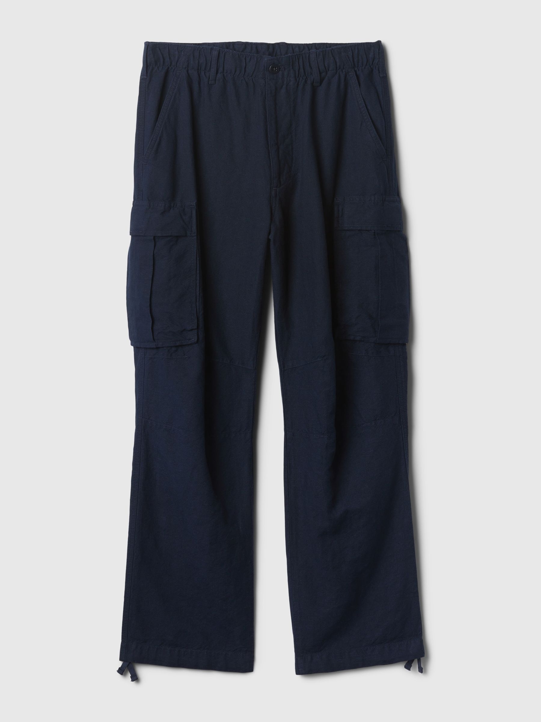 Blue Linen Blend Cargo Trousers - Image 5 of 5