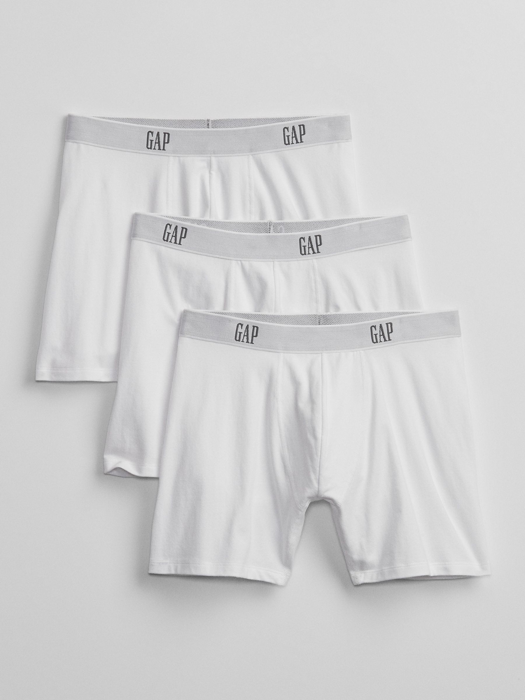 White 3 Pack Cotton 5 Inch Logo Boxers - Image 1 of 1 White 3 Pack Cotton 5 Inch Logo Boxers - Image 1 of 1