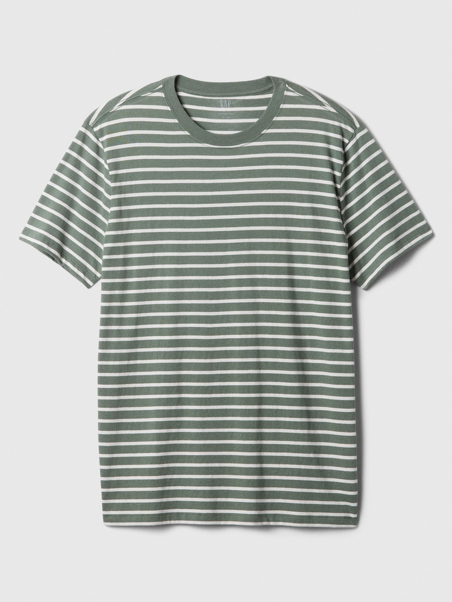 Green Cotton Everyday Soft Stripe T-Shirt - Image 3 of 3