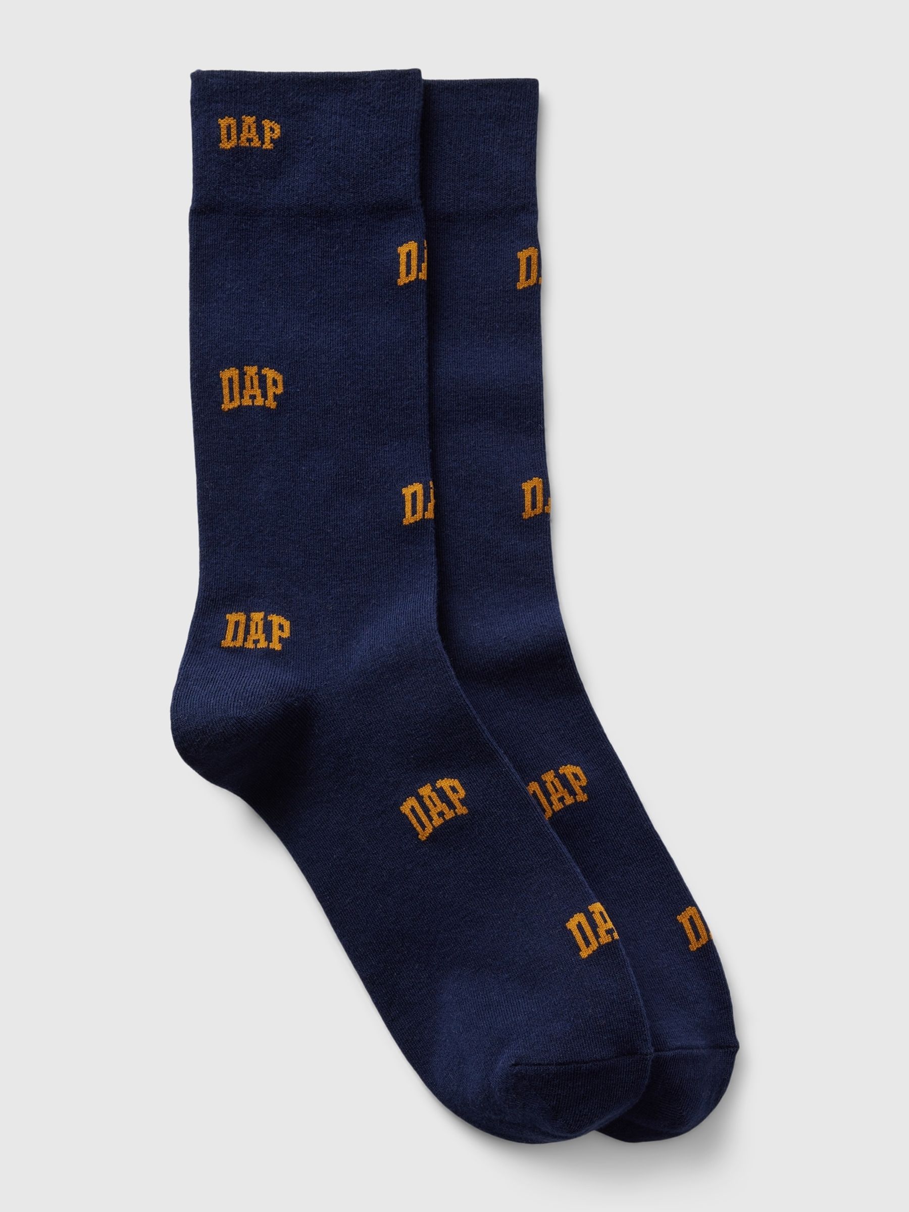 Navy/Blue Adults Dapper Dan Logo Crew Socks - Image 1 of 2