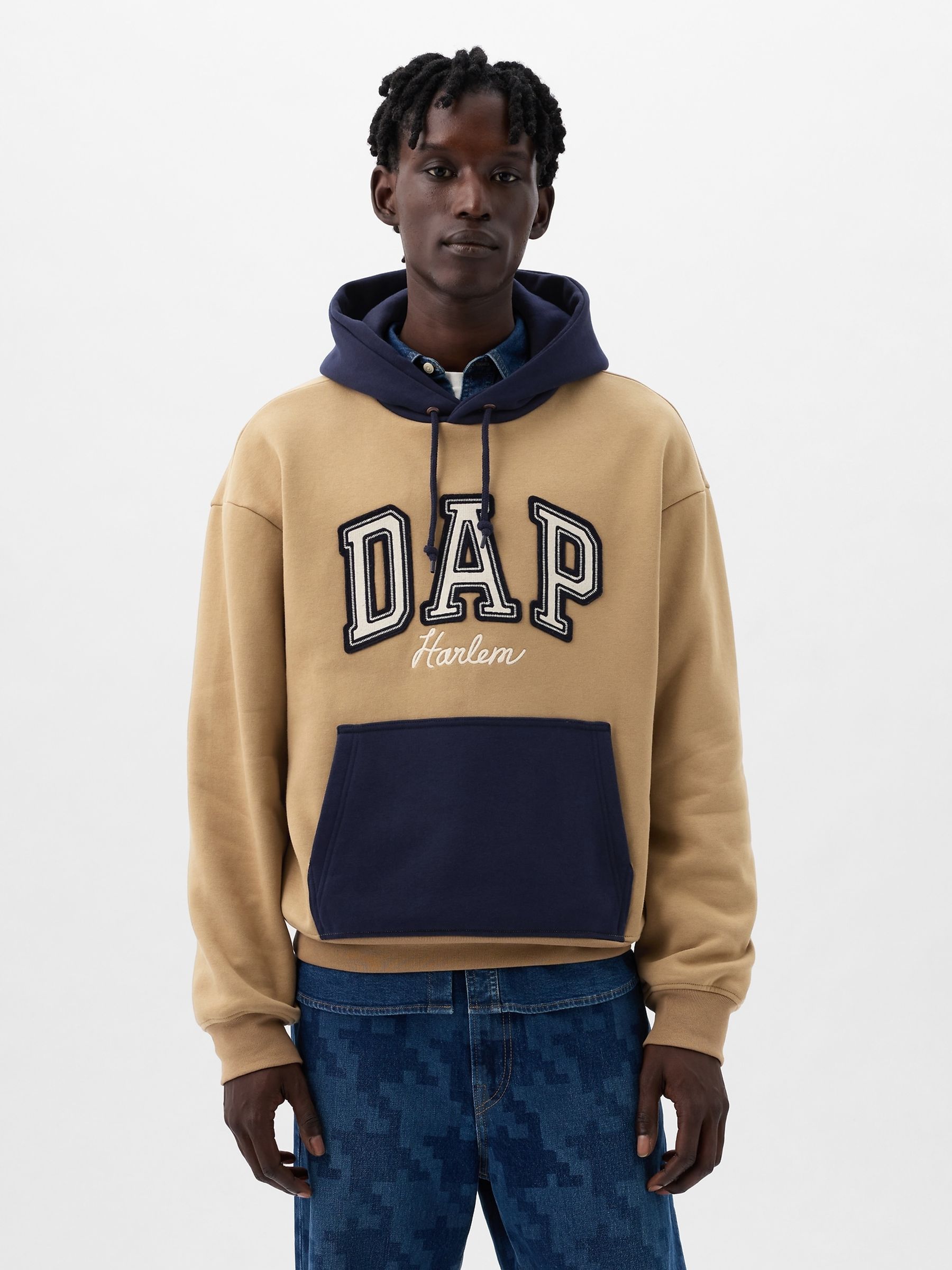 Brown Dapper Dan Colourblock Logo Hoodie - Image 1 of 1