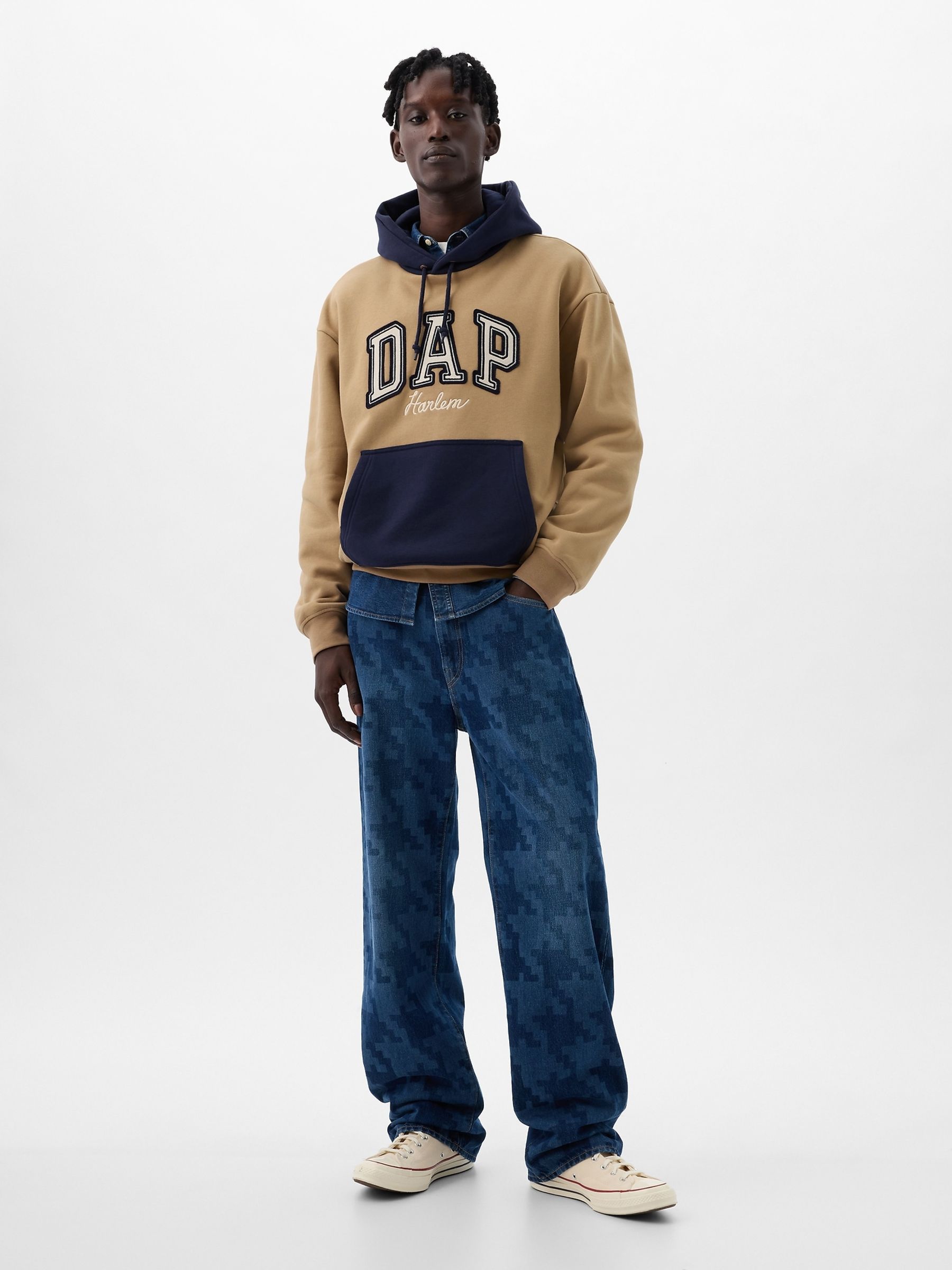 Brown Dapper Dan Colourblock Logo Hoodie - Image 3 of 5