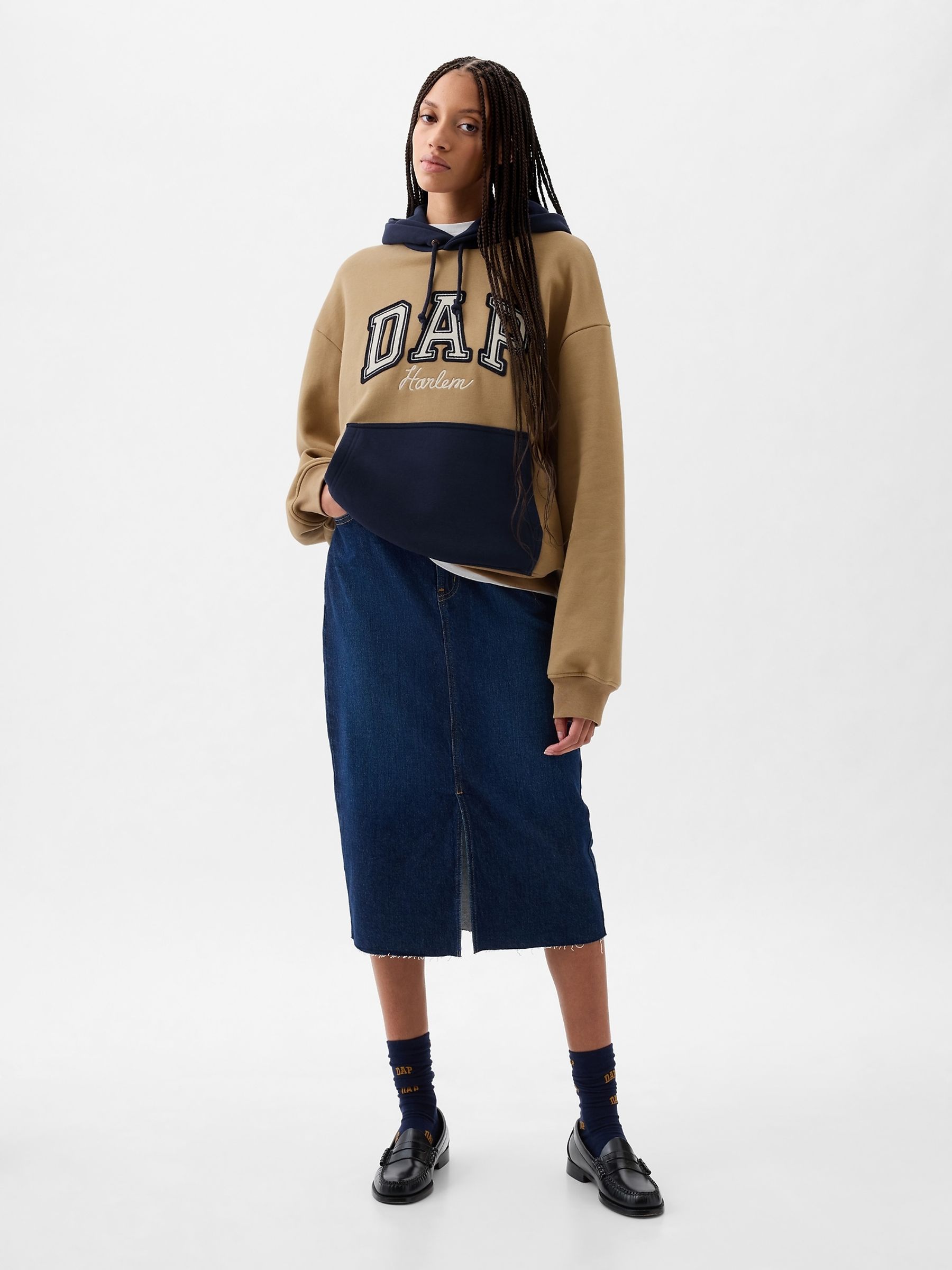 Brown Dapper Dan Colourblock Logo Hoodie - Image 4 of 5