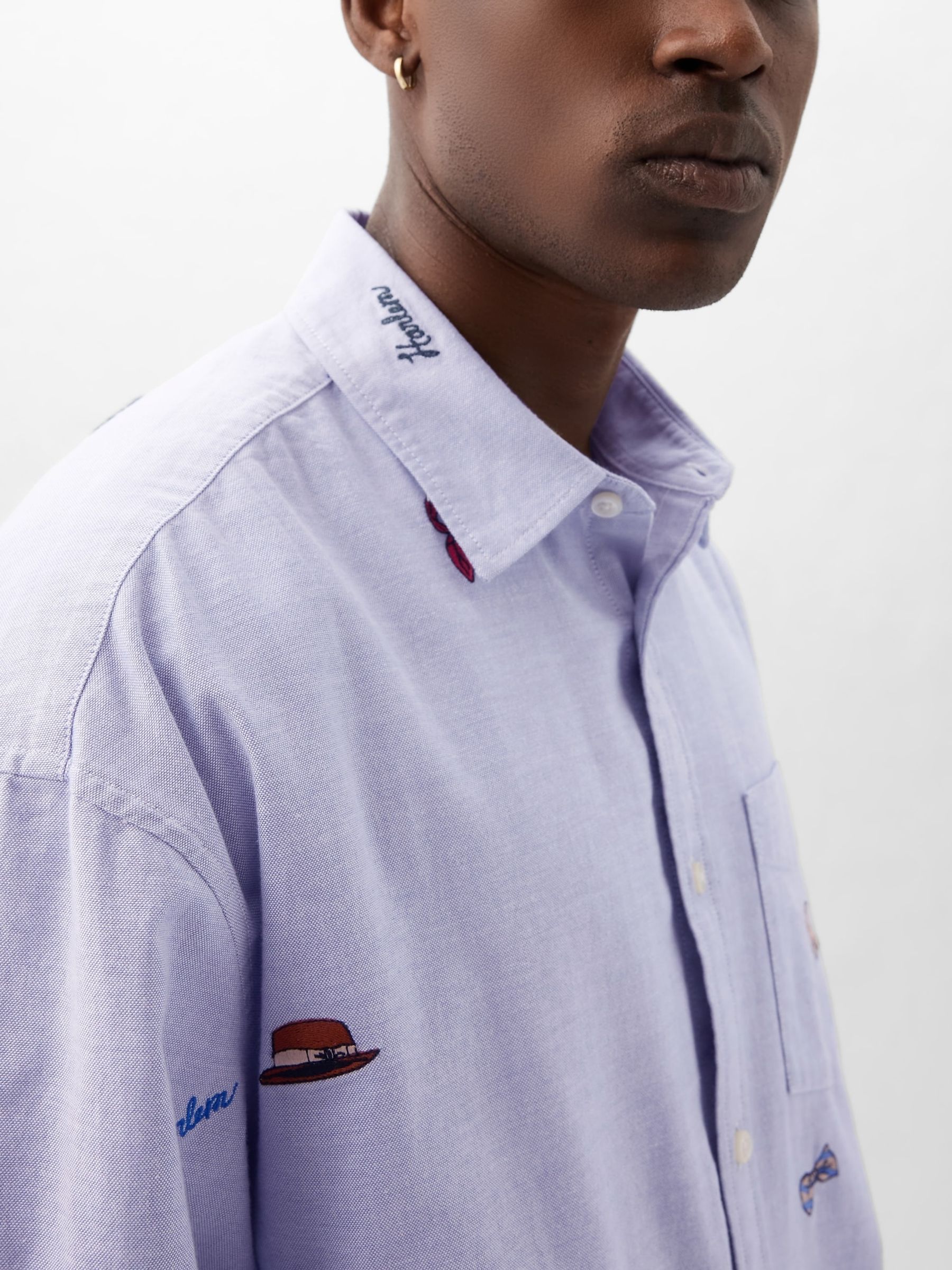 Blue Dapper Dan Embroidered Oxford Shirt - Image 4 of 5
