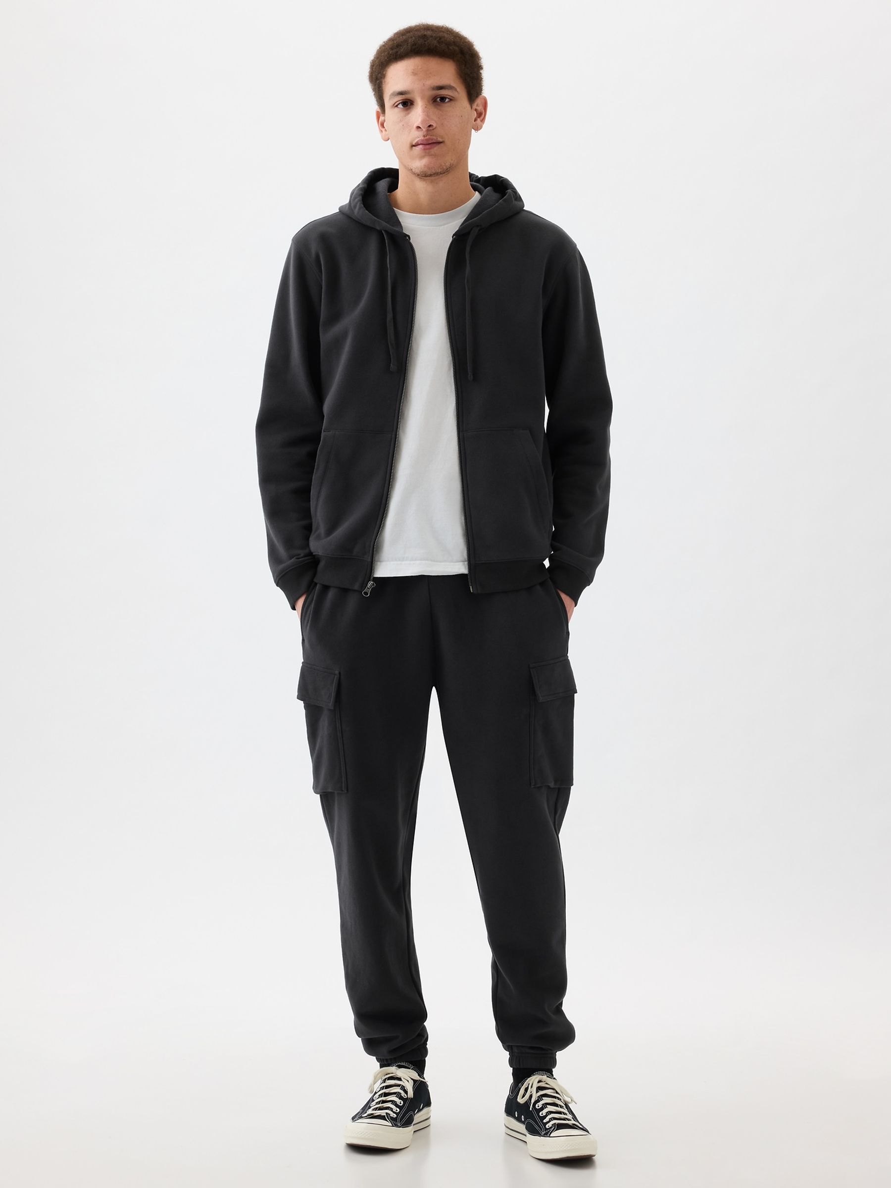 Black Relaxed Vintage Soft Cargo Joggers - Image 1 of 1