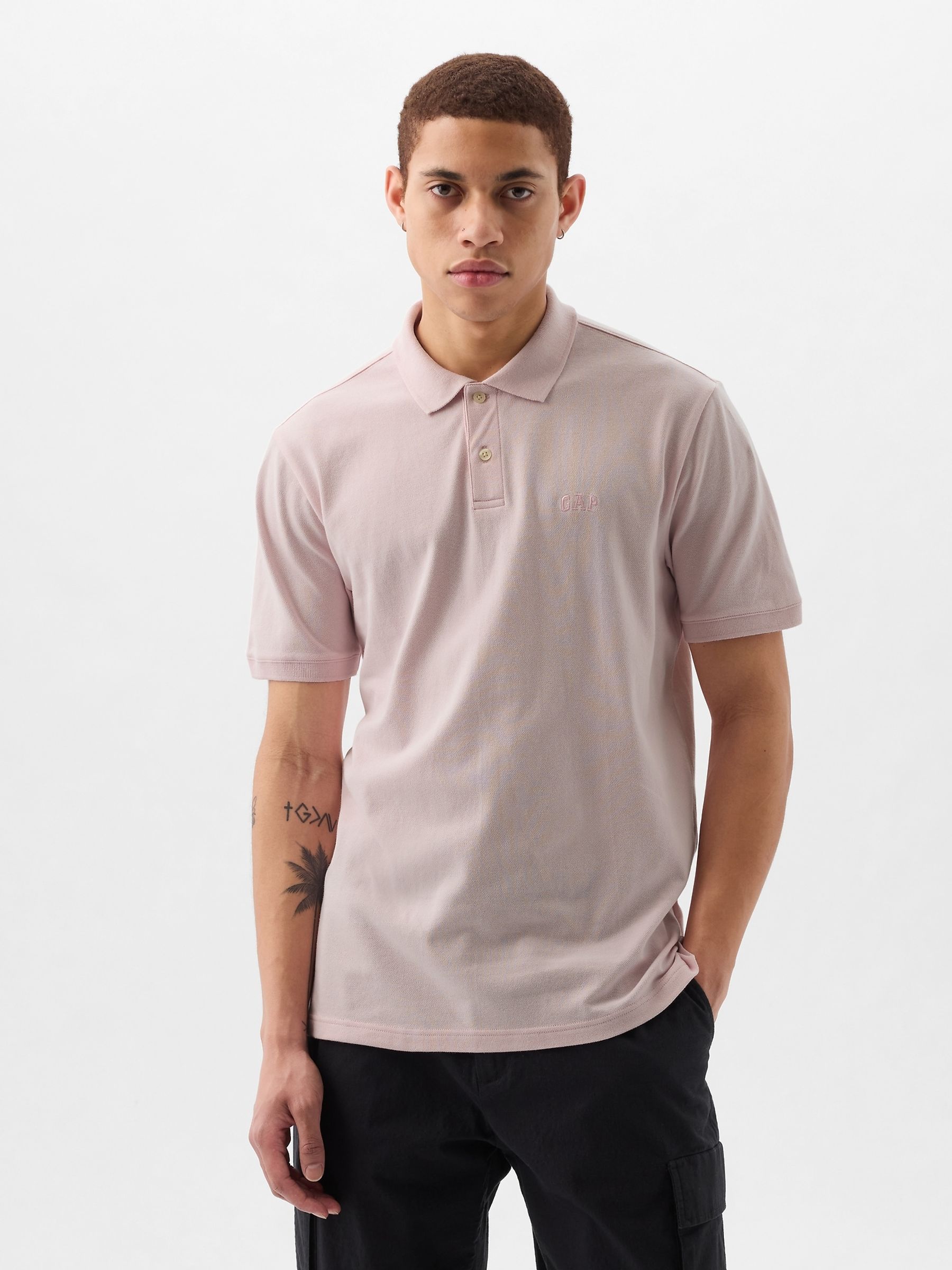 Pink Logo Pique Short Sleeve Polo Shirt - Image 1 of 3
