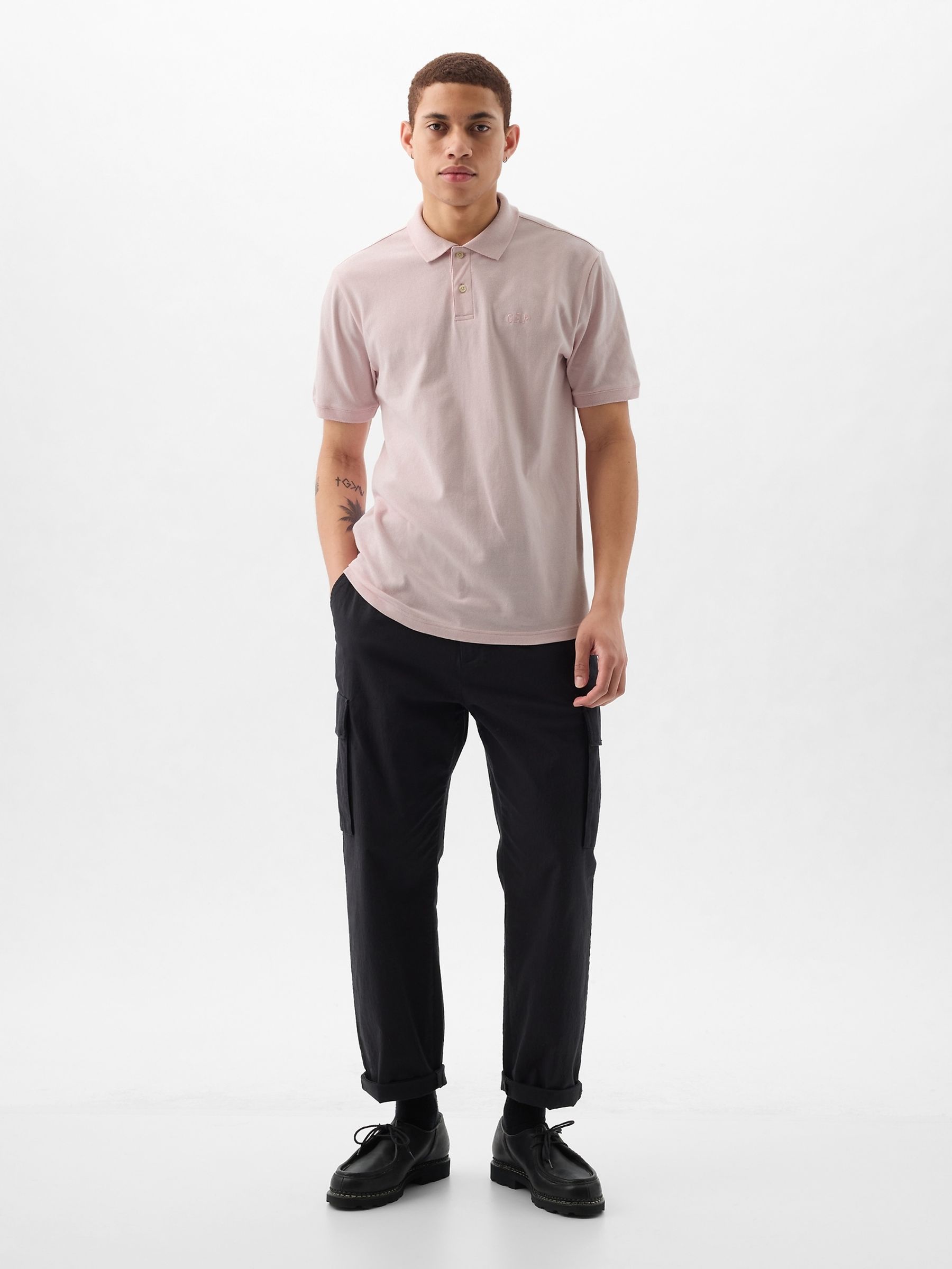 Pink Logo Pique Short Sleeve Polo Shirt - Image 3 of 3