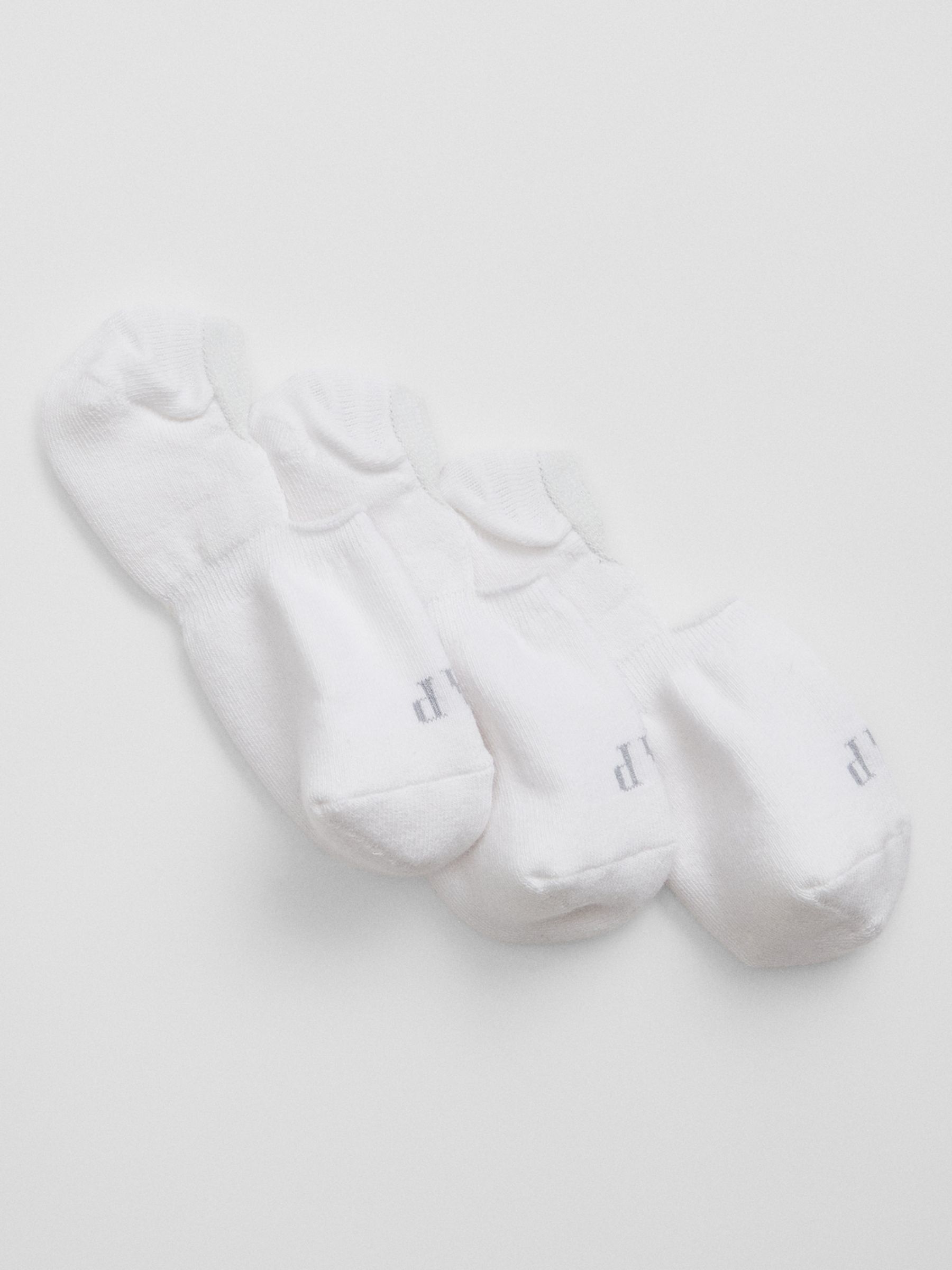 White Adults 3 Pack Logo No Show Socks - Image 1 of 1