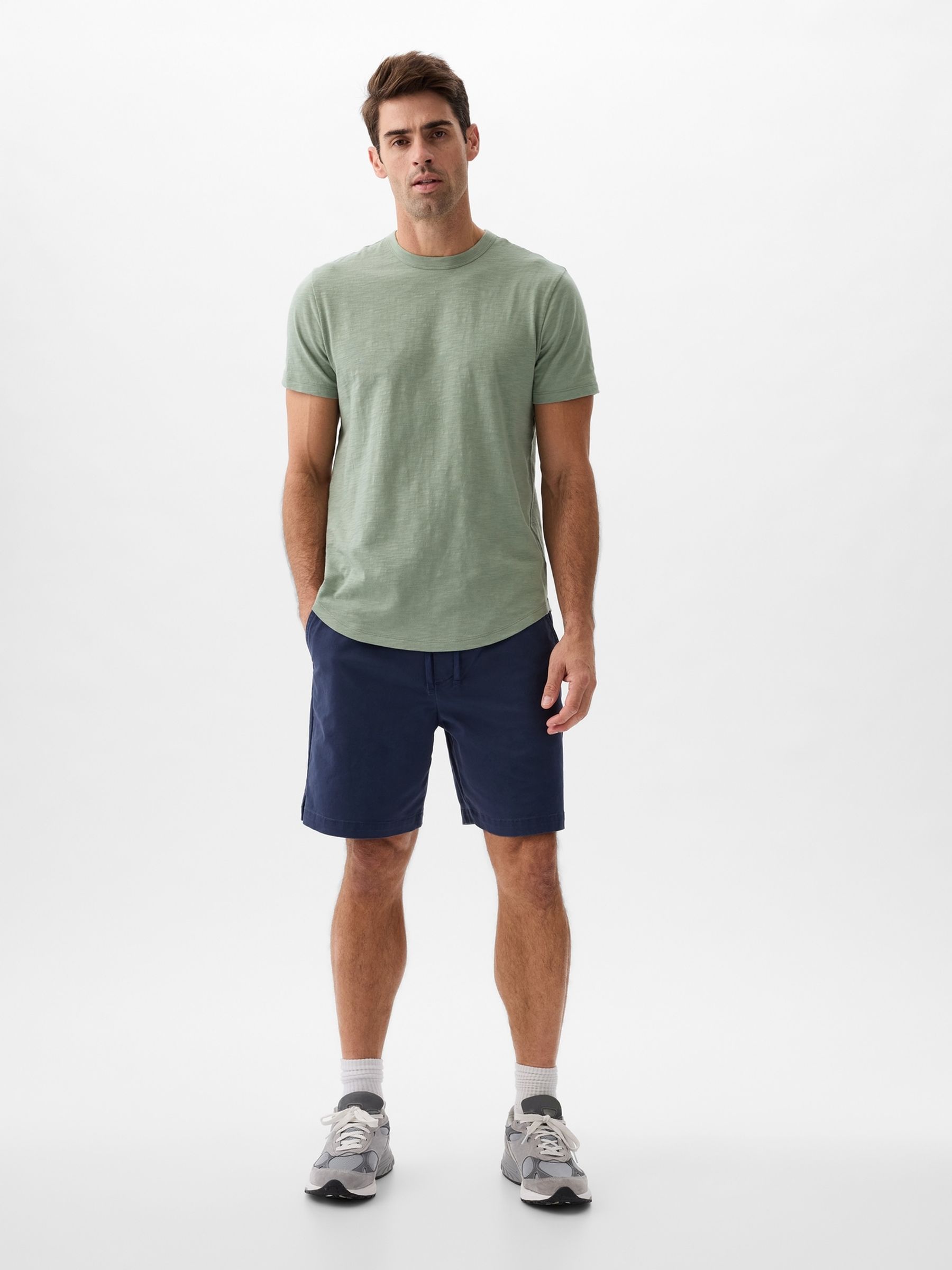Green Cotton Short Sleeve Curved Hem T-Shirt - Image 1 of 1