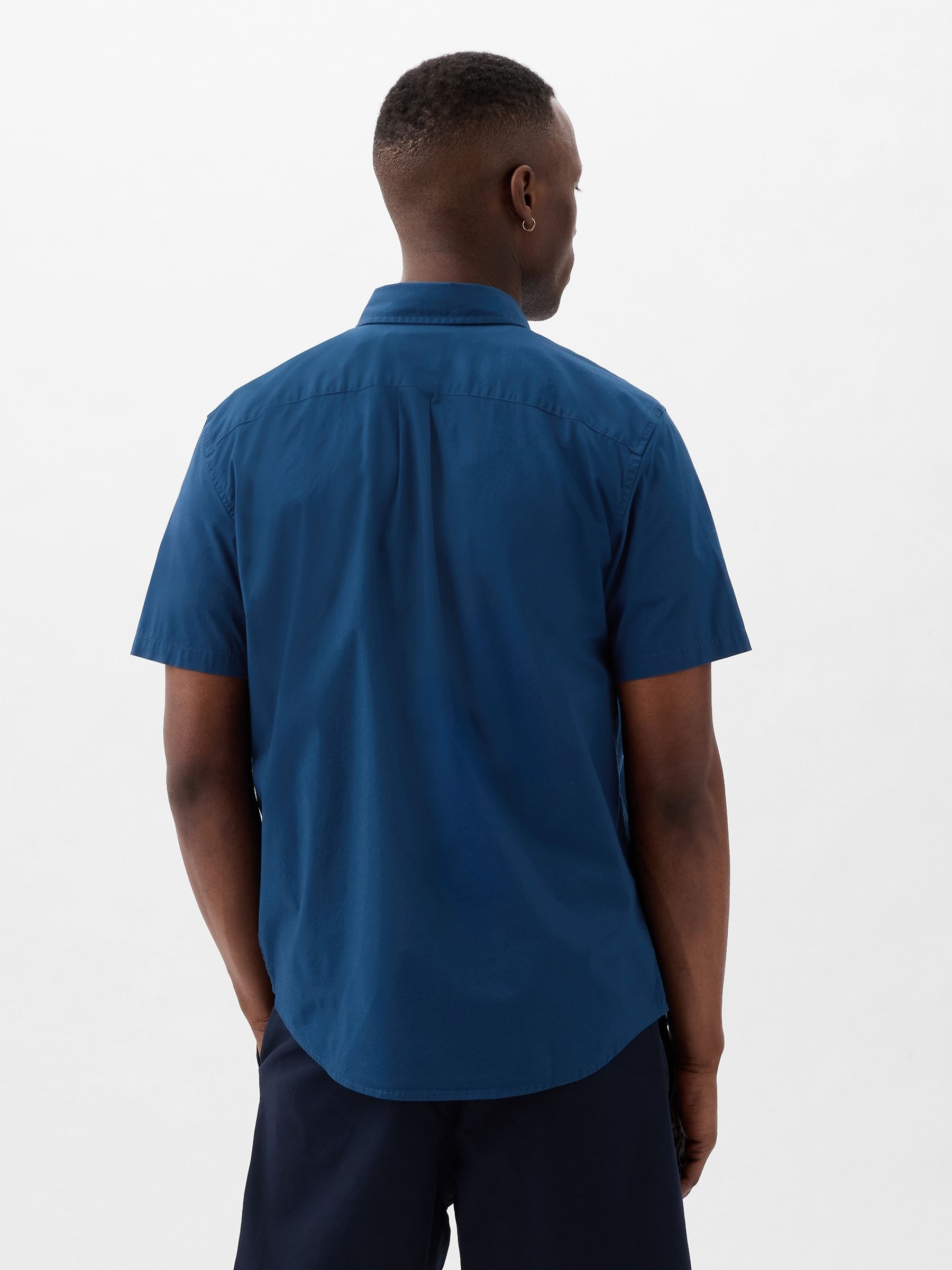Blue All Day Poplin Short Sleeve Shirt in Standard Fit - Image 2 of 4