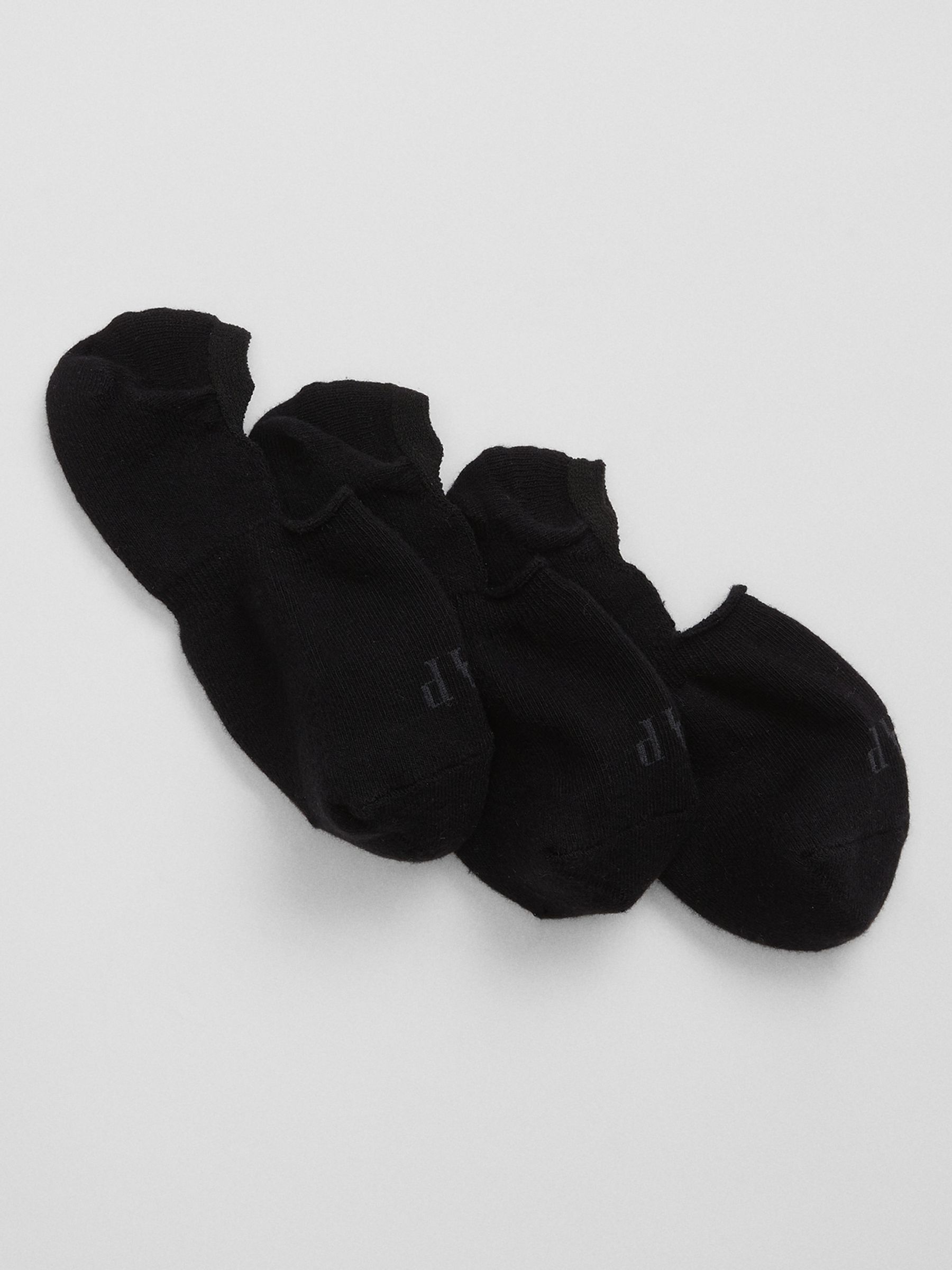 Black Adults 3 Pack Logo No Show Socks - Image 1 of 1