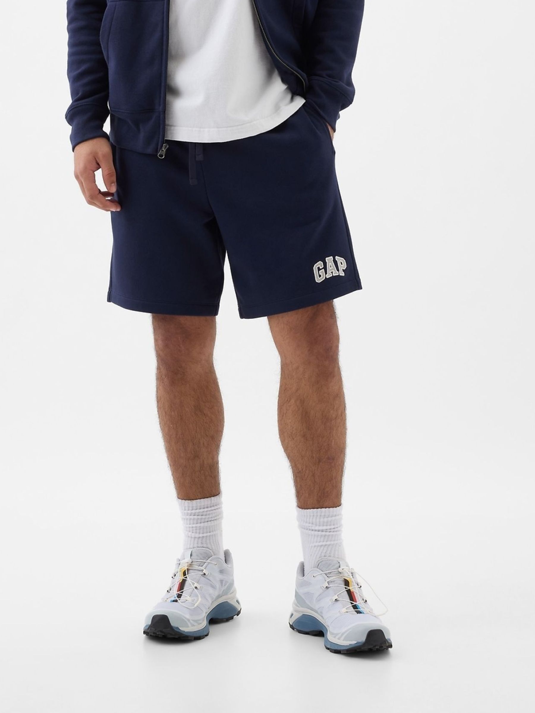 Navy Blue Pull On Logo Shorts - Image 2 of 2