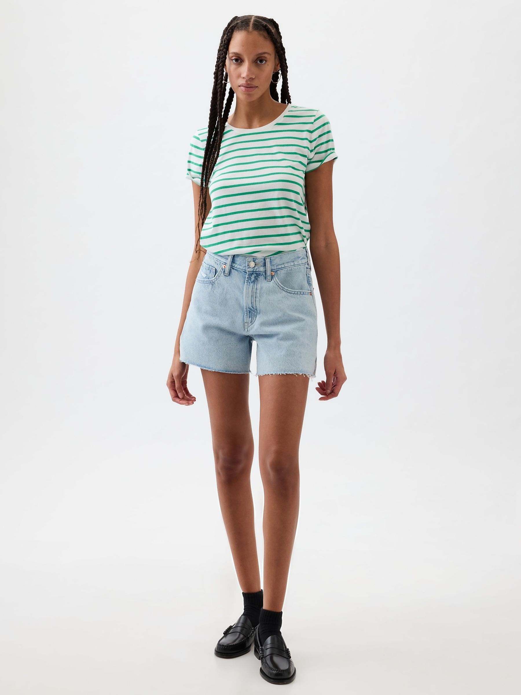 Green Stripe Favourite Graphic Short Sleeve T-Shirt - Image 1 of 2