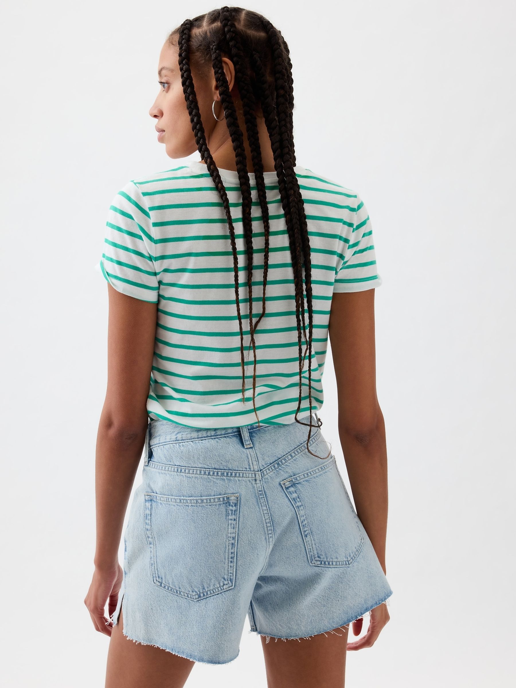 Green Stripe Favourite Graphic Short Sleeve T-Shirt - Image 2 of 2