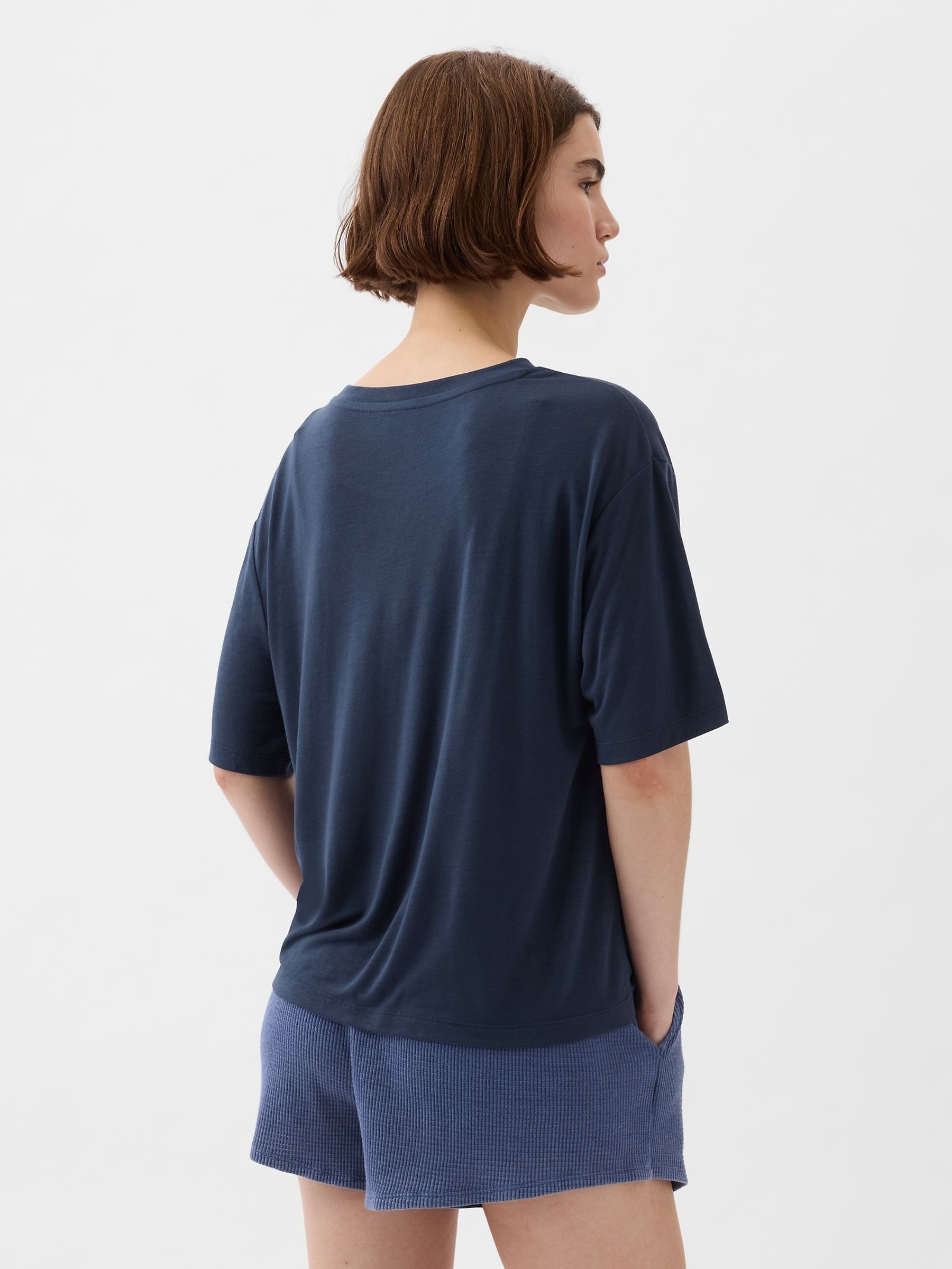 Blue Relaxed Pyjama Graphic Short Sleeve T-Shirt - Image 2 of 3