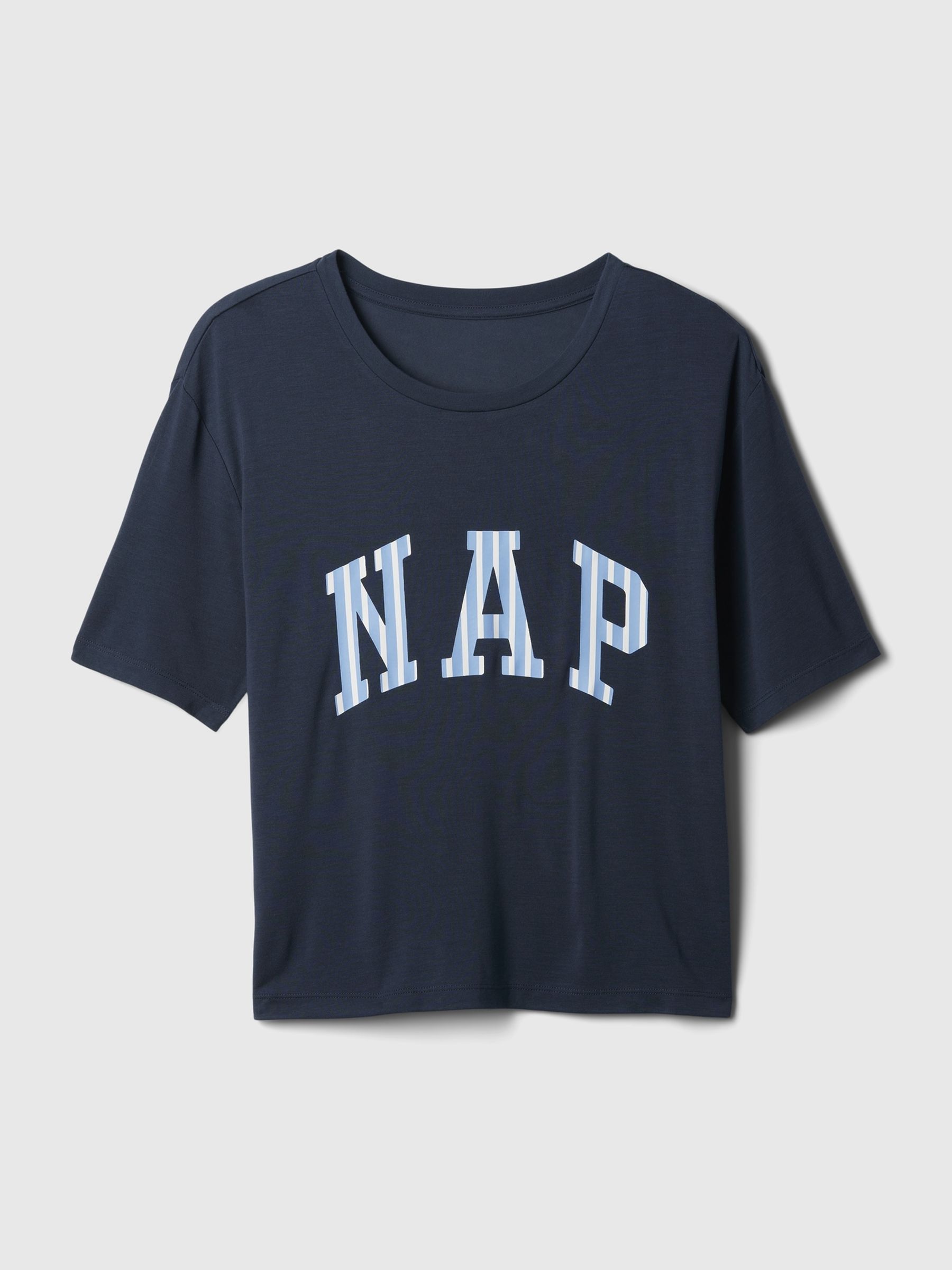 Blue Relaxed Pyjama Graphic Short Sleeve T-Shirt - Image 3 of 3
