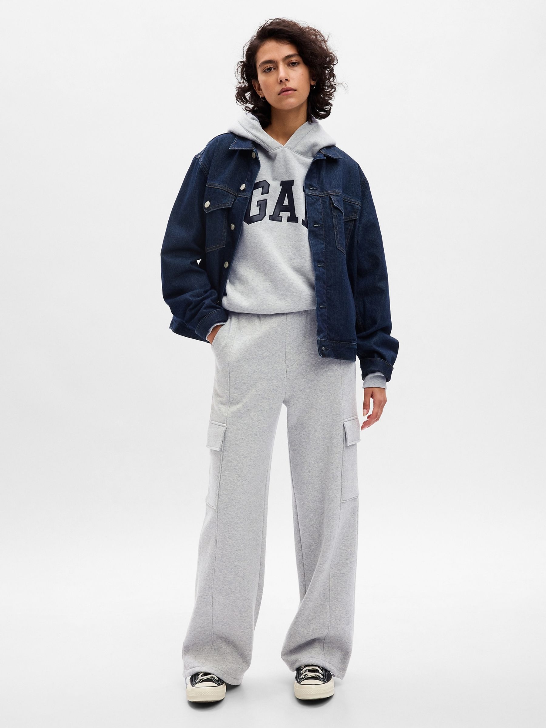 Grey Vintage Soft Cargo Joggers - Image 1 of 5
