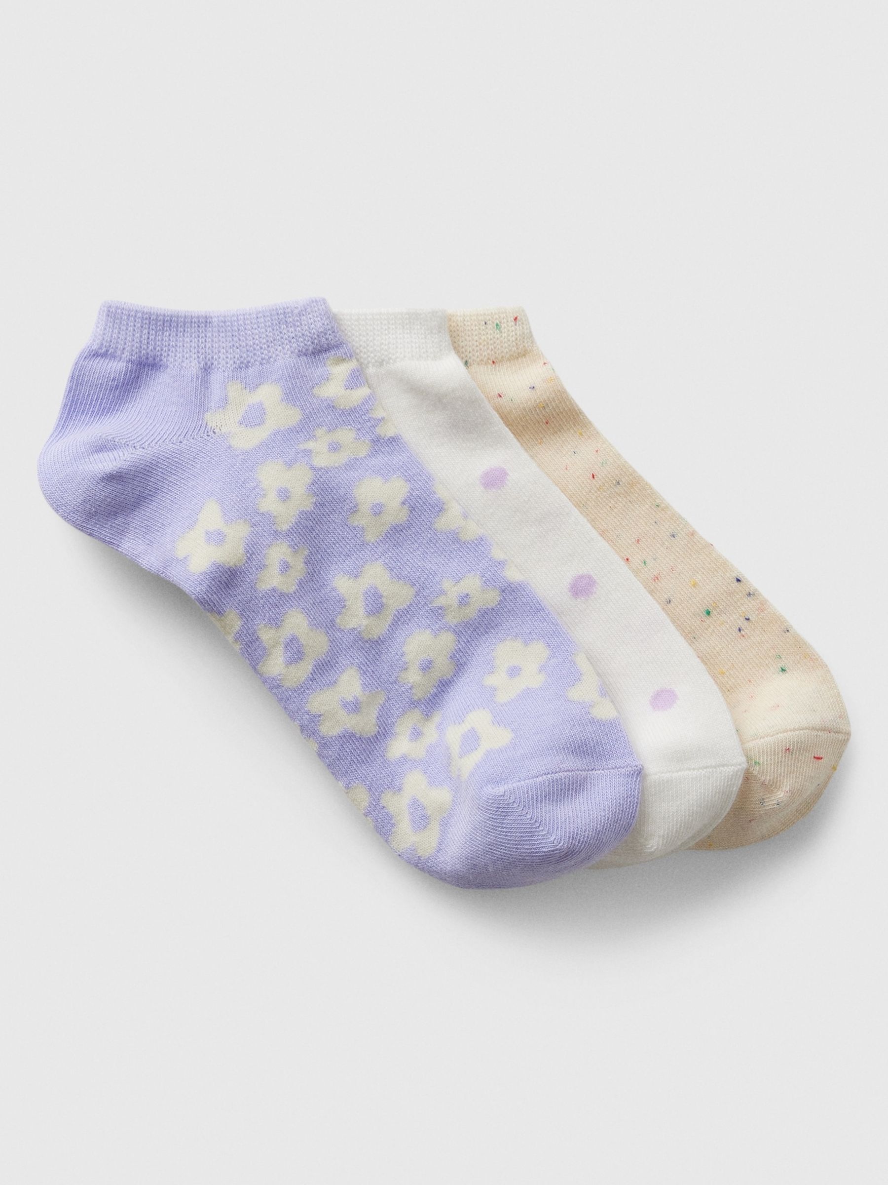 Purple Adults Ankle Socks 3-Pack - Image 1 of 1