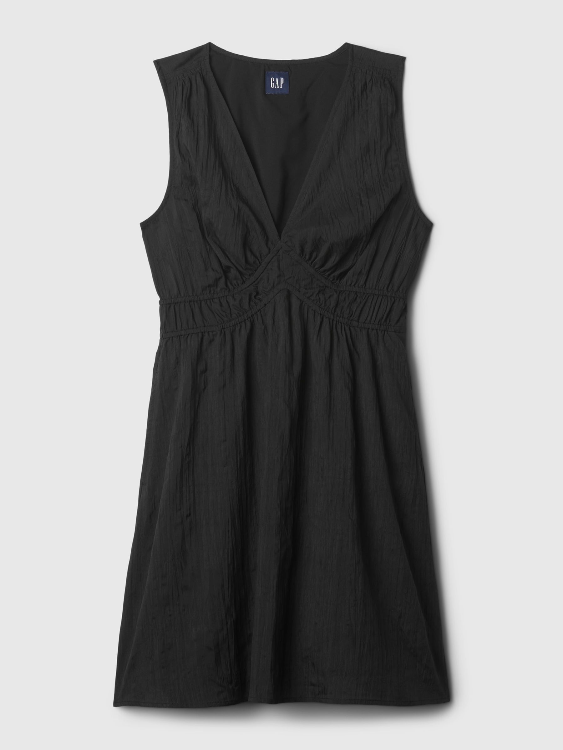 Black Crinkle Mini Dress - Image 5 of 5