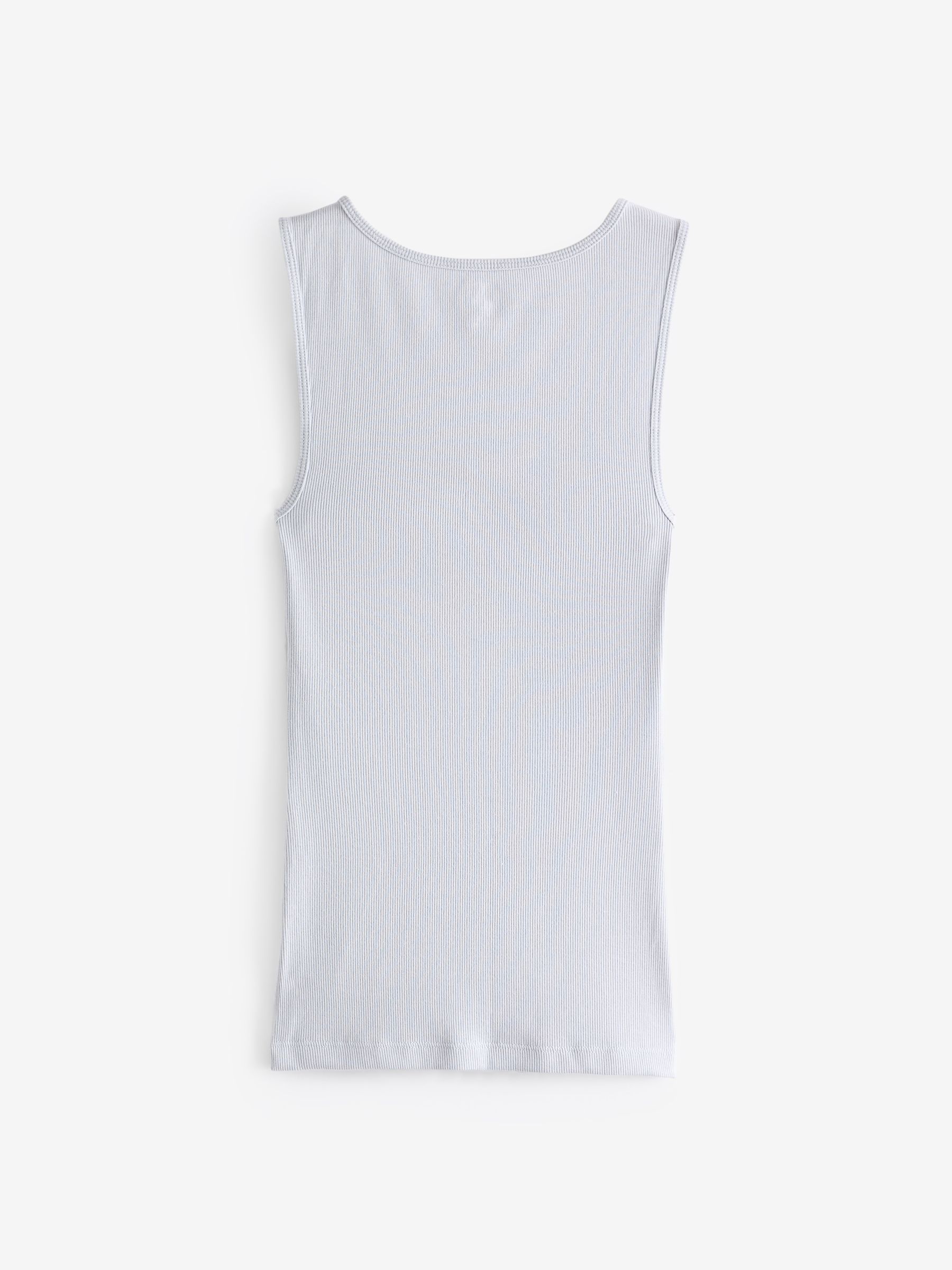 Grey Logo Ribbed Scoop Neck Tank Top - Image 2 of 3